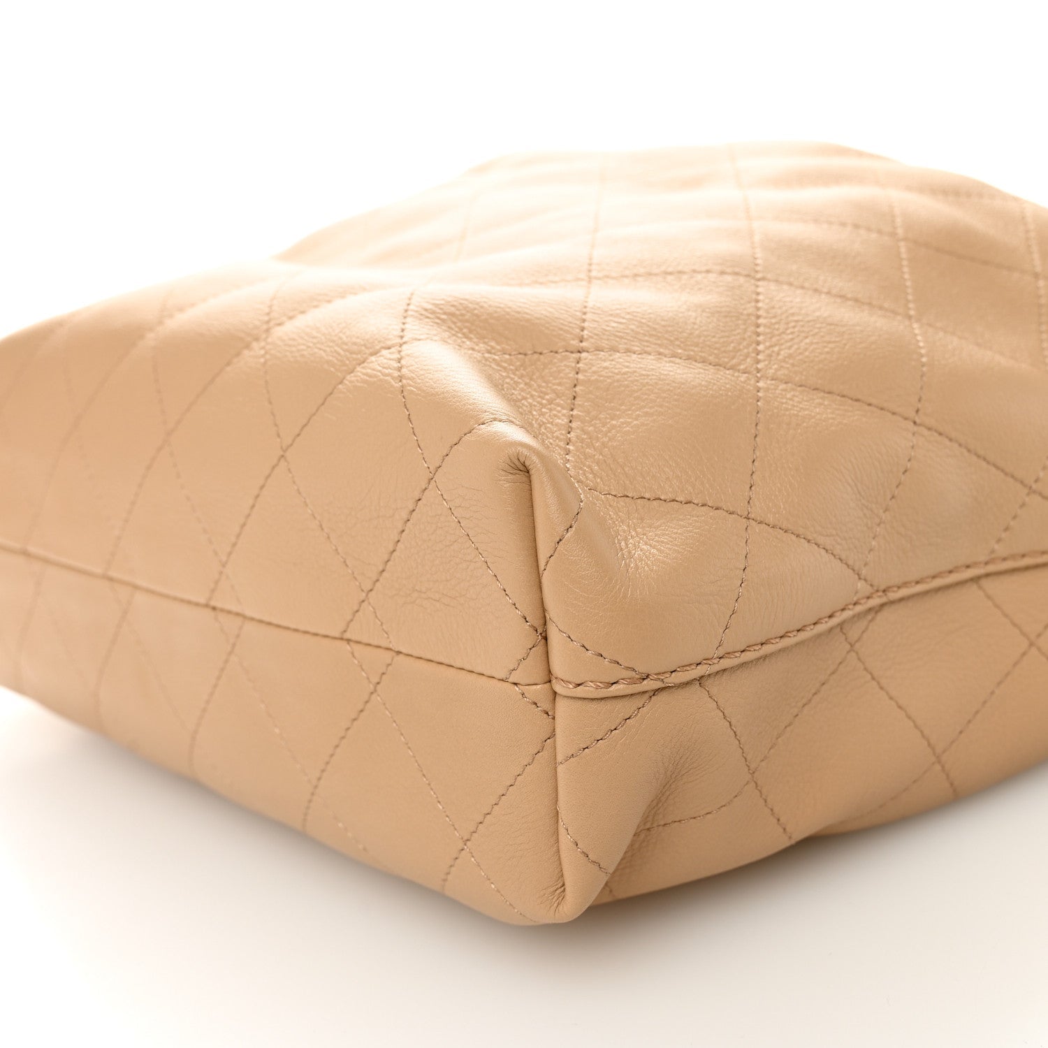 Calfskin Quilted Small Maxi Hobo Beige