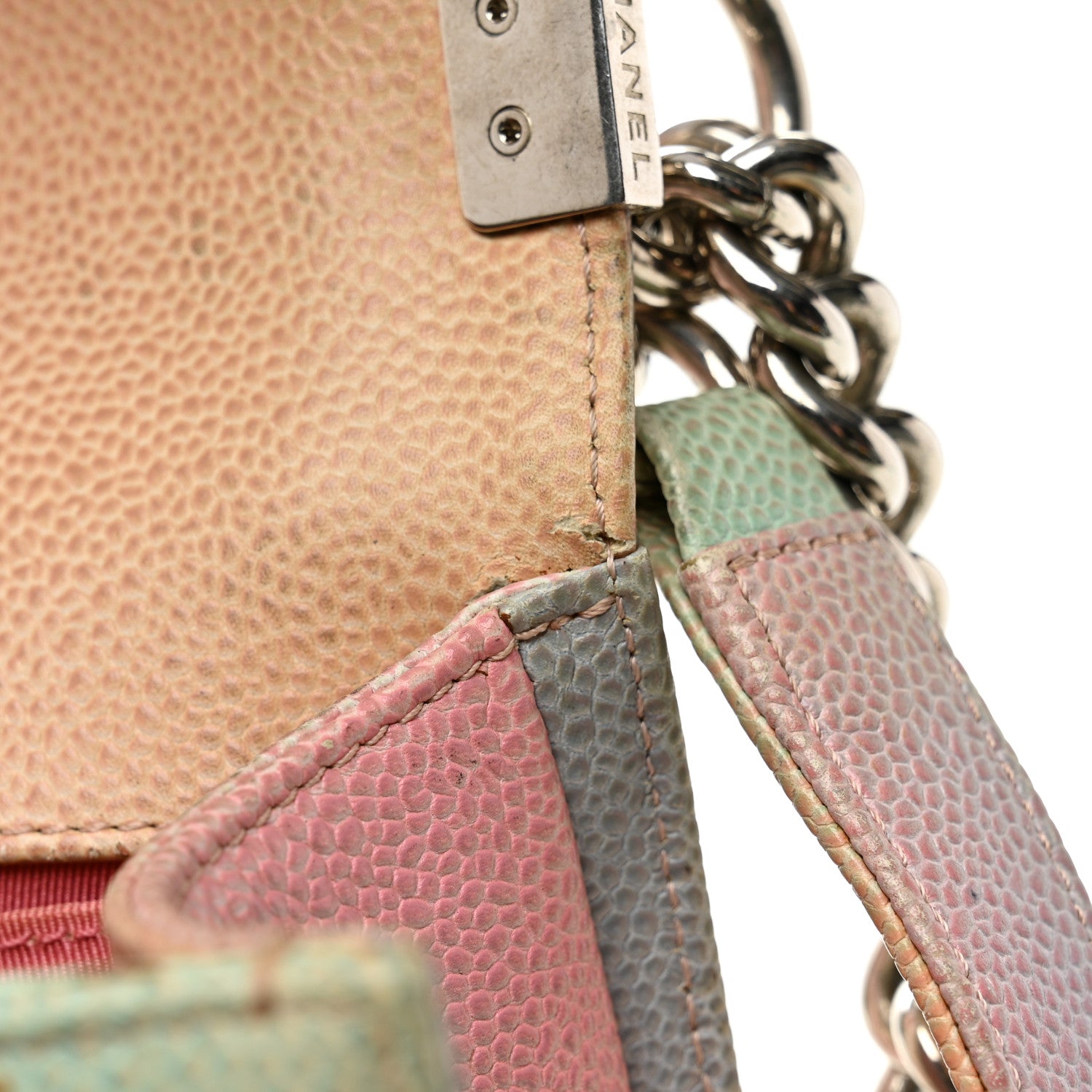 Caviar Quilted Medium Cuba Rainbow Boy Flap Pink Multicolor