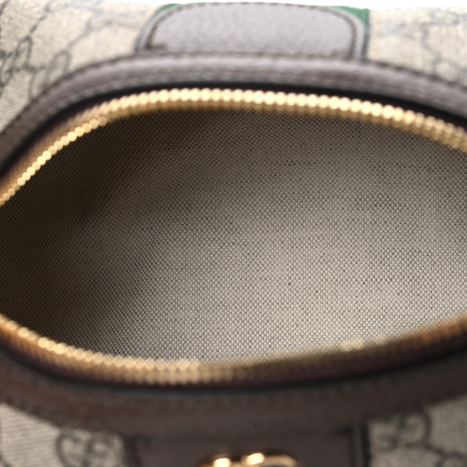 GG Supreme Monogram Textured Dollar Calfskin Web Small Ophidia Blondie Barrel shoulder Bag Beige New Acero