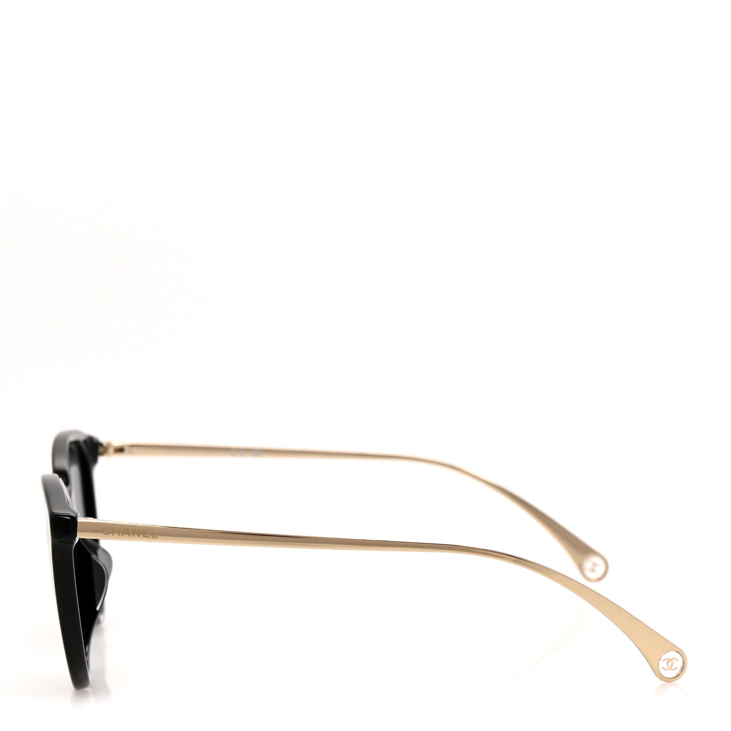 Acetate Metal Butterfly Sunglasses 5459-A Black Gold