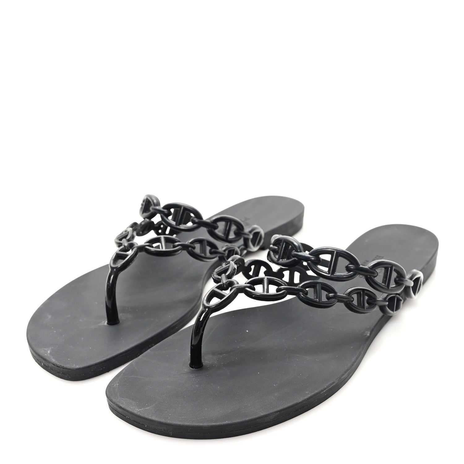 Rubber Chaine d'Ancre Island Sandals 38 Black