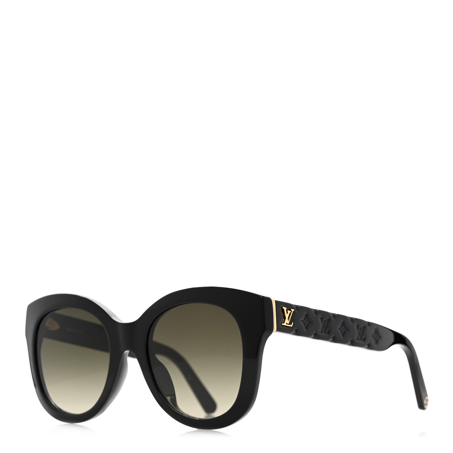 Acetate LV Empreinte Light Round Sunglasses Z1879E Black