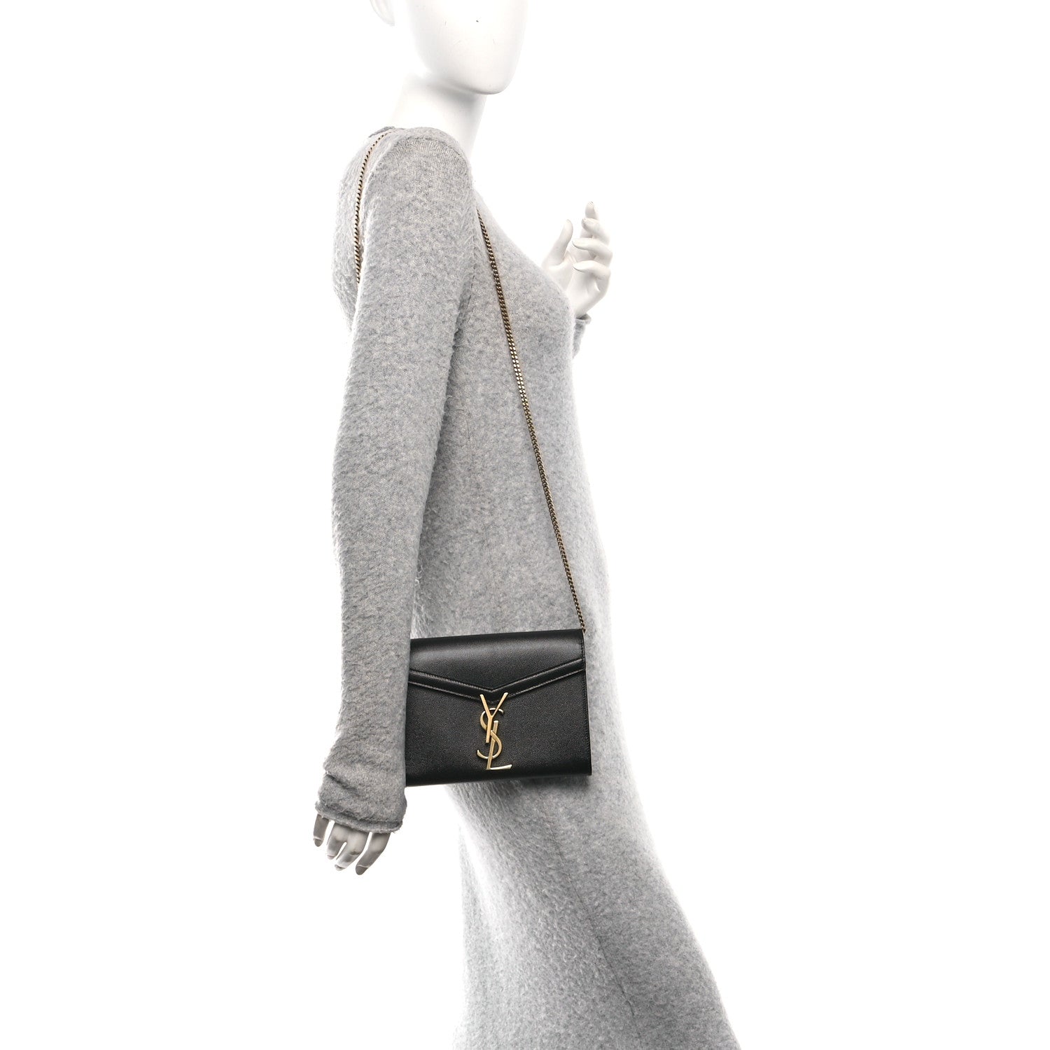 Grain De Poudre Monogram Cassandra Chain Wallet Black