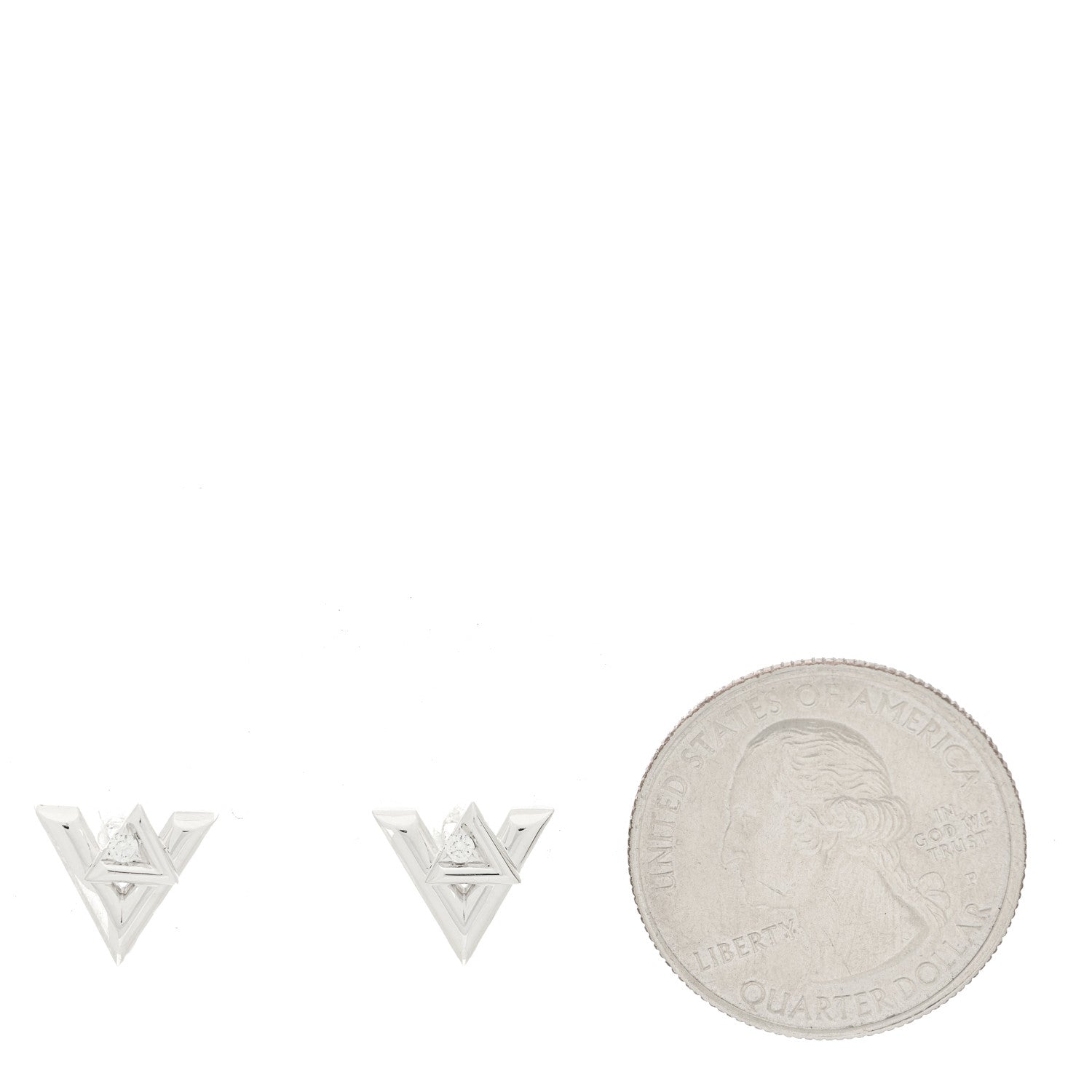 18K White Gold Diamond LV Volt One Earrings