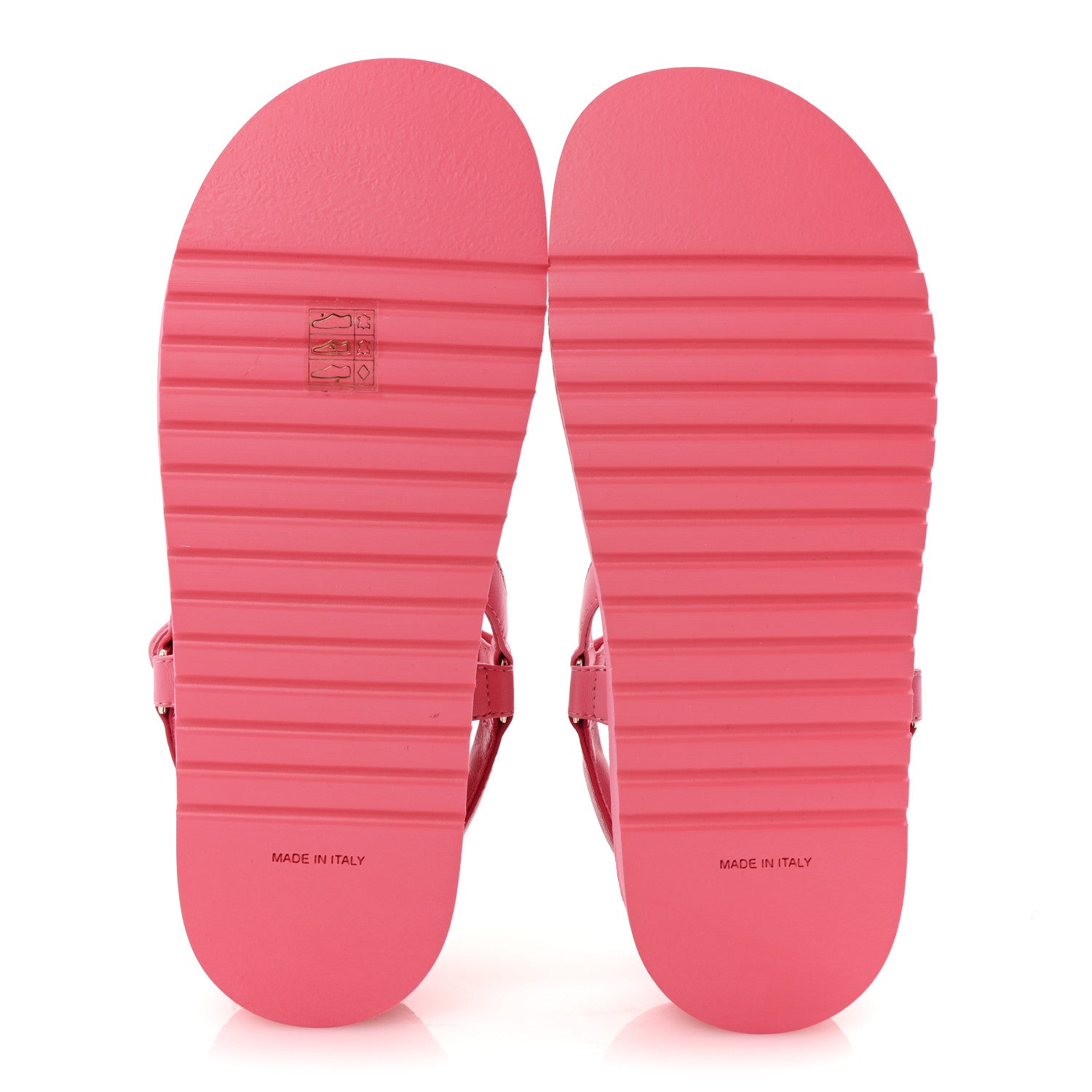Lambskin Logo Platform Sandals 39 Pink Red