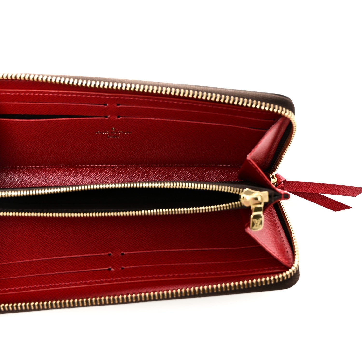 Damier Ebene Clemence Wallet Cherry