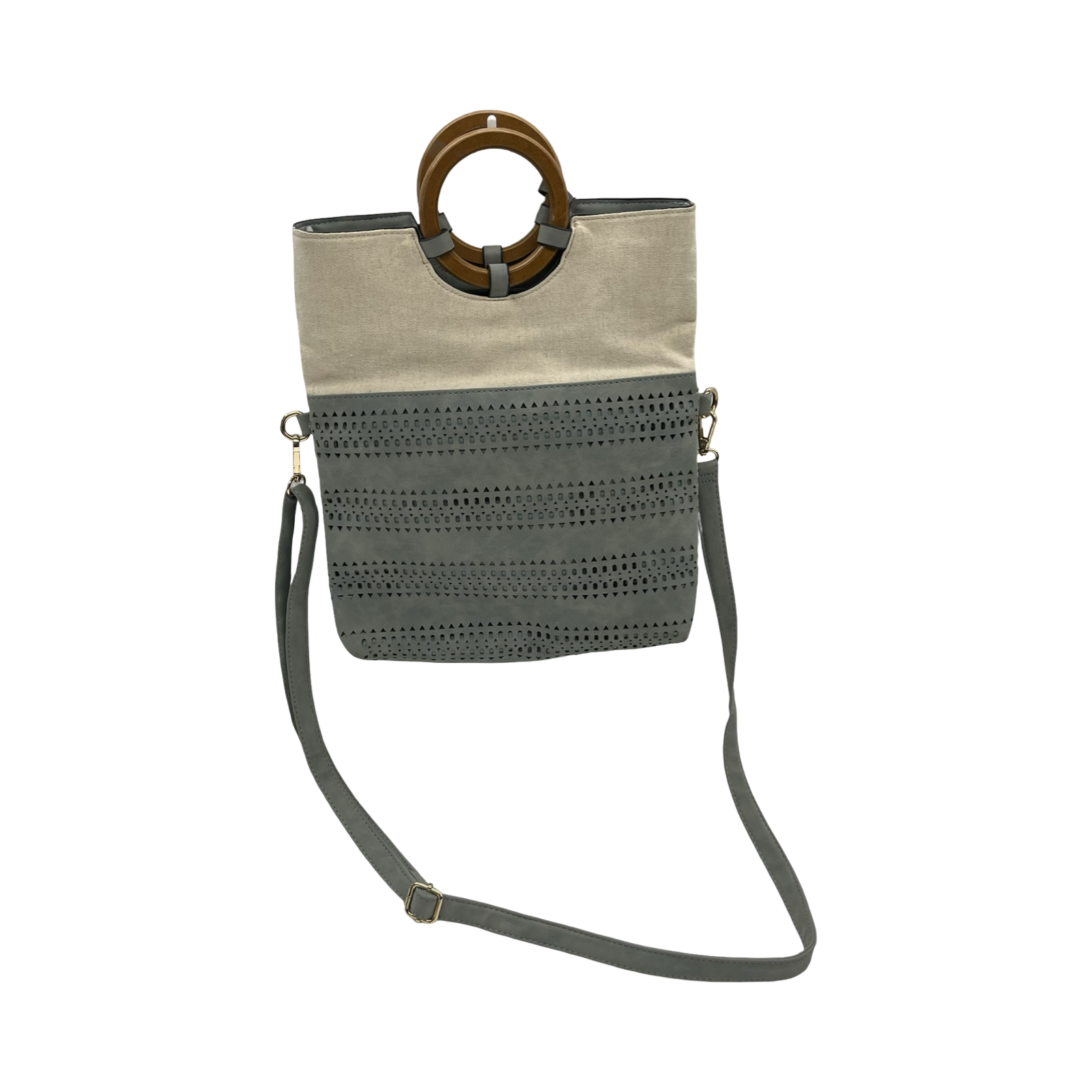 Crossbody By Cme In Cream & Green, Size:Medium