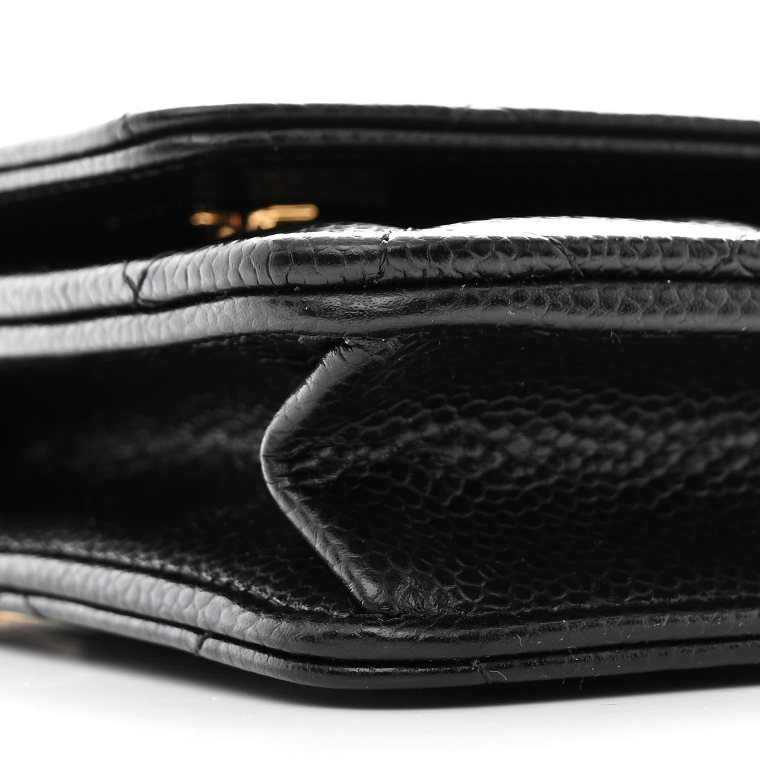 Caviar Quilted CC Turnlock Wallet On Chain WOC Black
