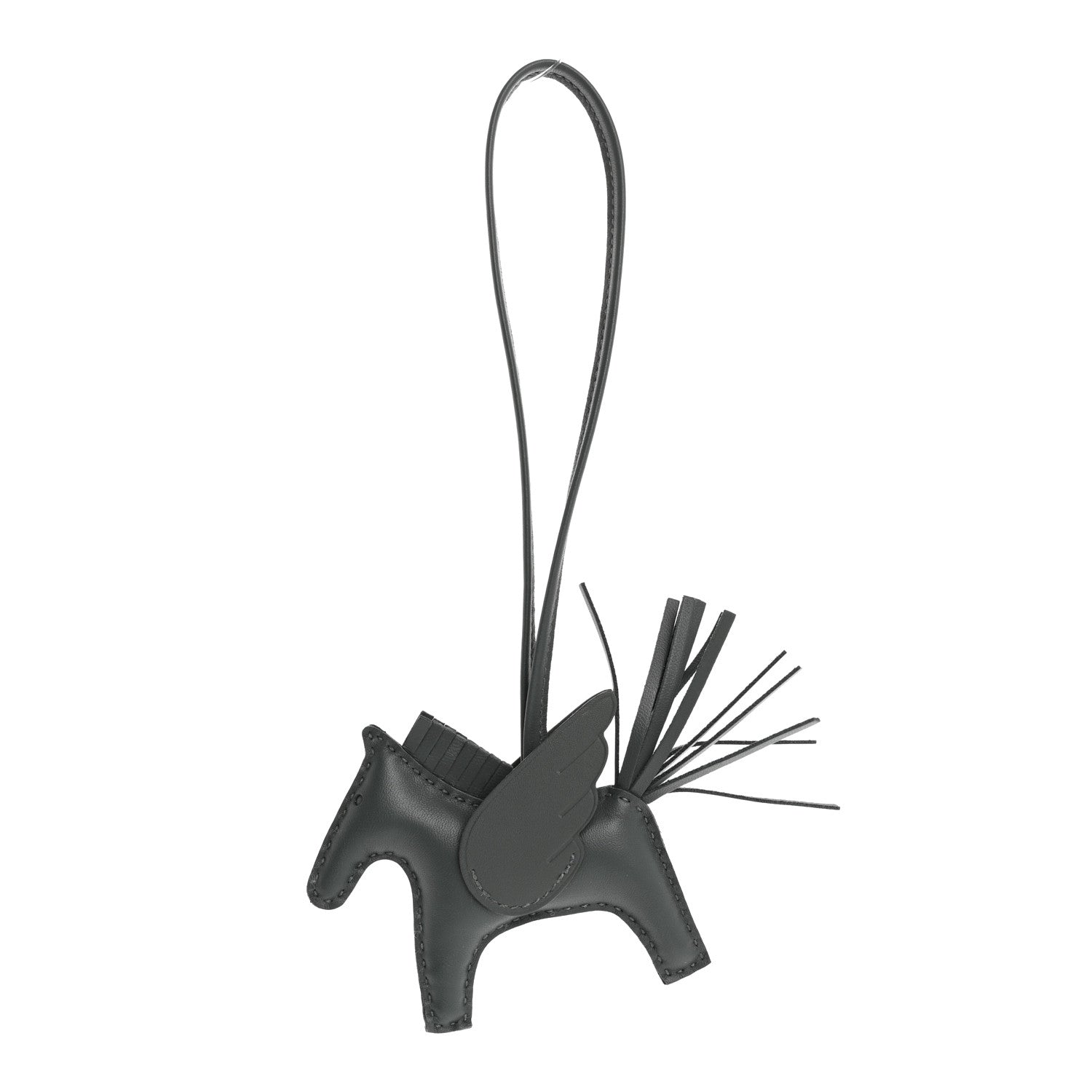 Milo Lambskin Grigri Rodeo Pegase Horse Bag Charm PM Vert Mangrove