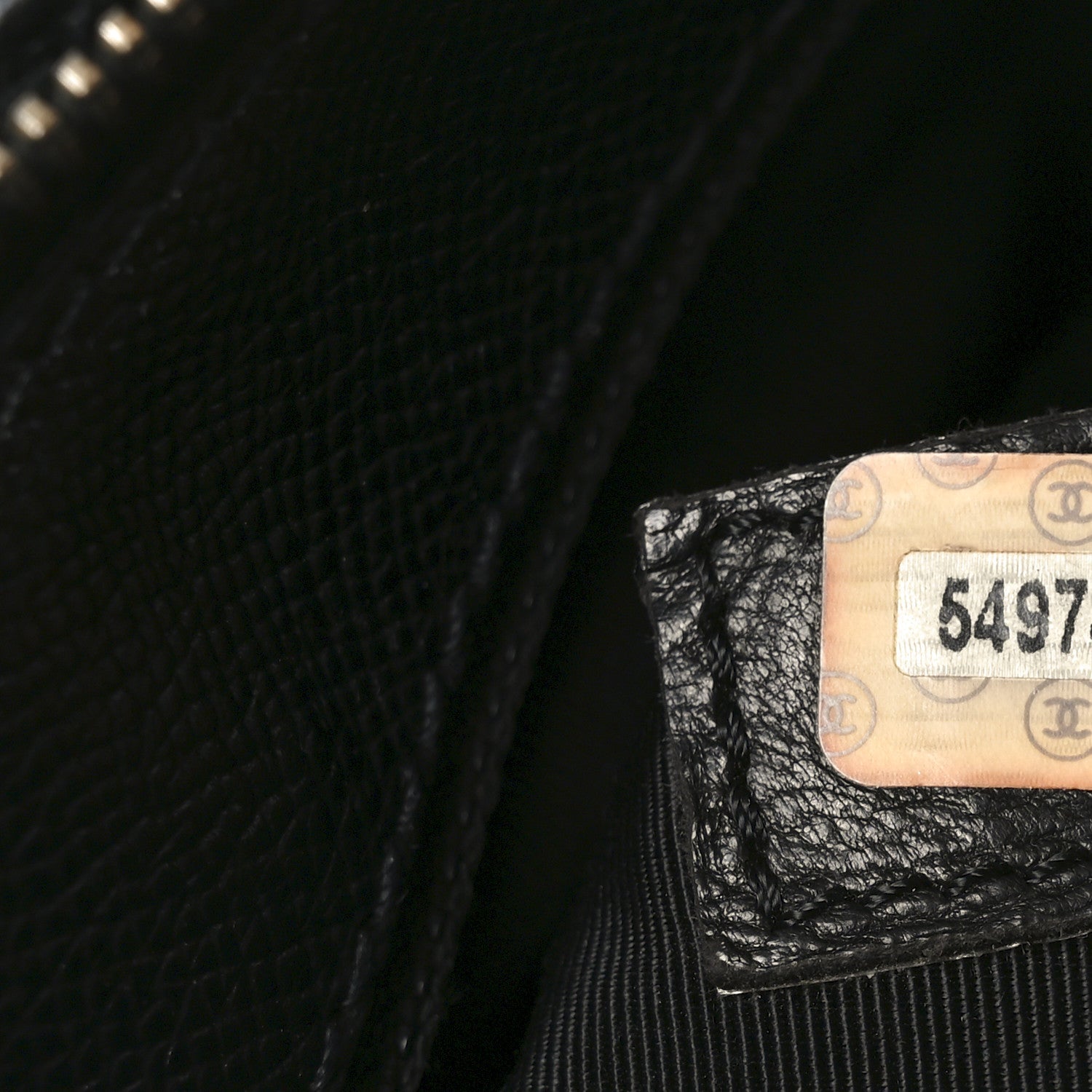 Grained Calfskin Logo Shoulder Bag Black