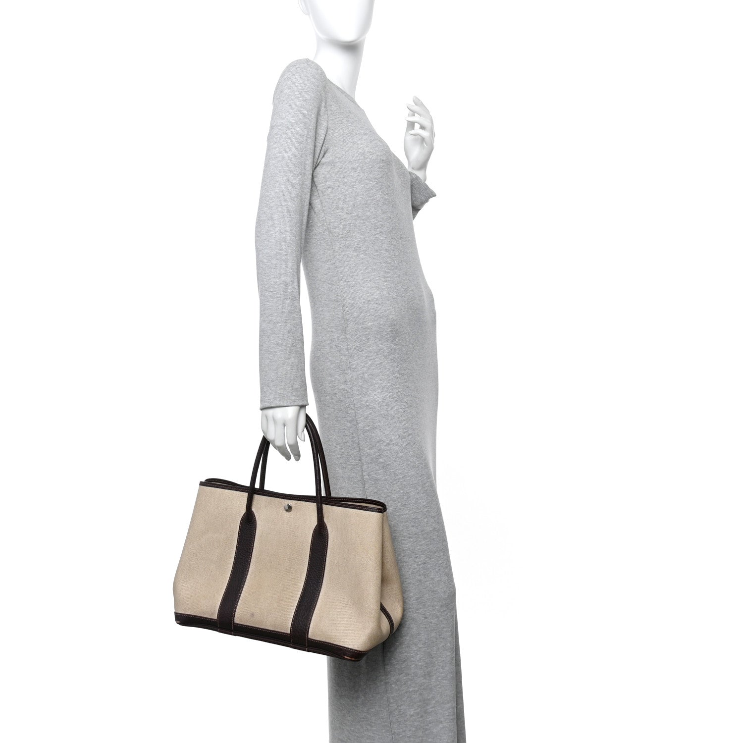 Toile Buffle Gala Garden Party Tote 36 MM Marron Fonce Marron Fonce