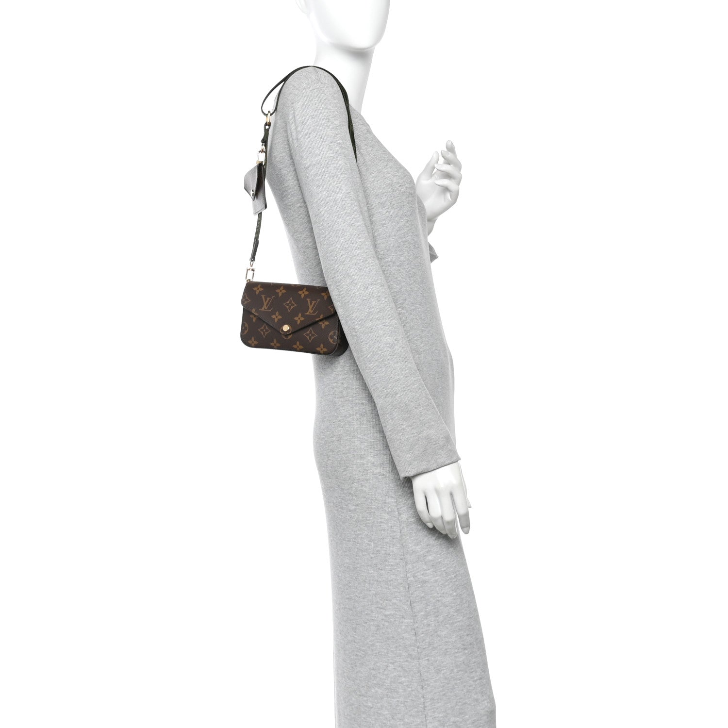 Monogram Felicie Strap & Go Kaki
