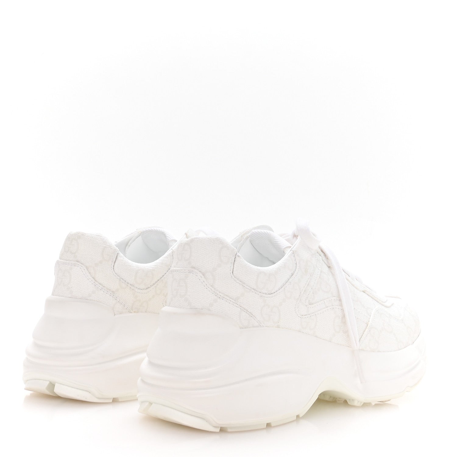 GG Supreme Monogram Womens Rhyton Sneakers 35.5 White