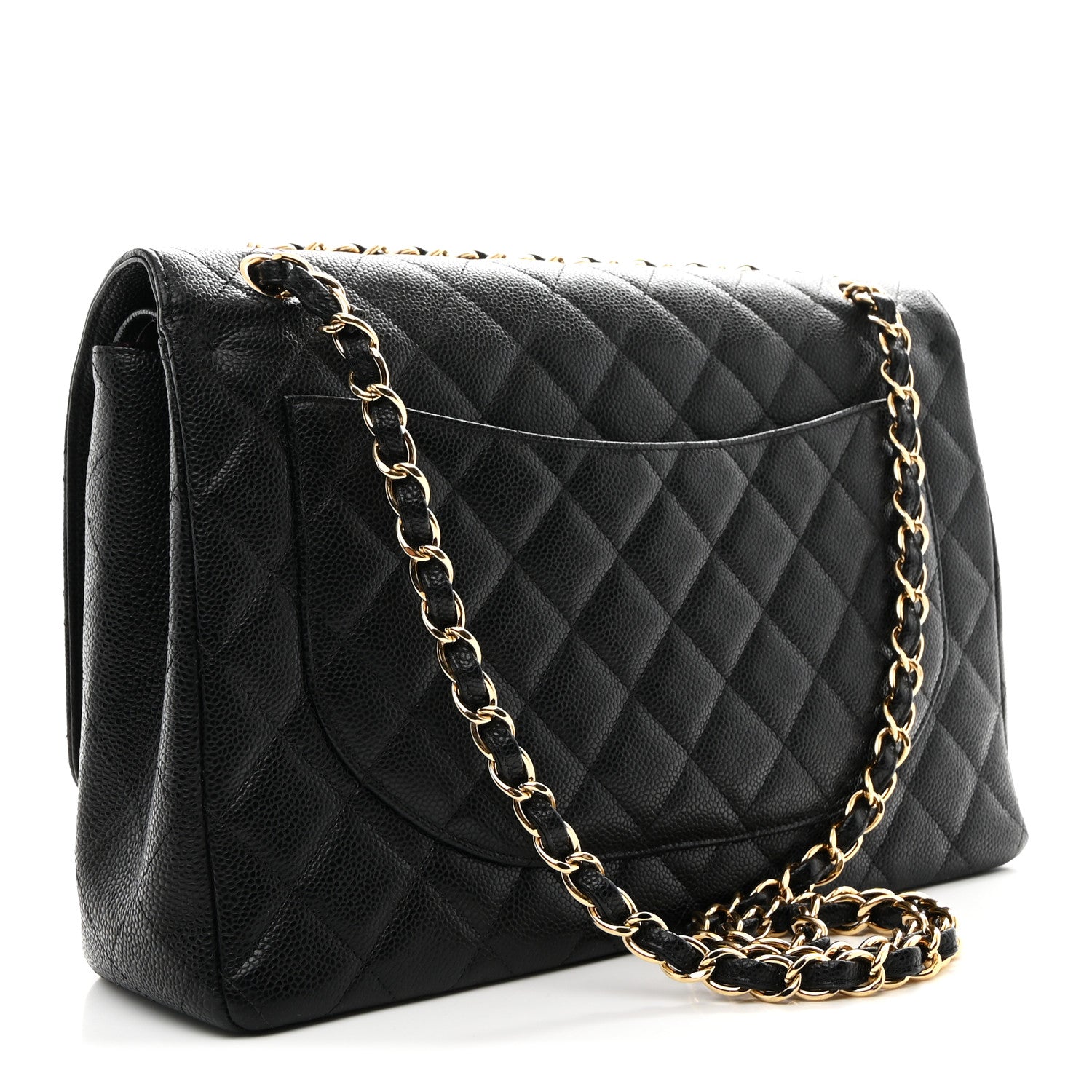 Caviar Quilted Maxi Double Flap Black