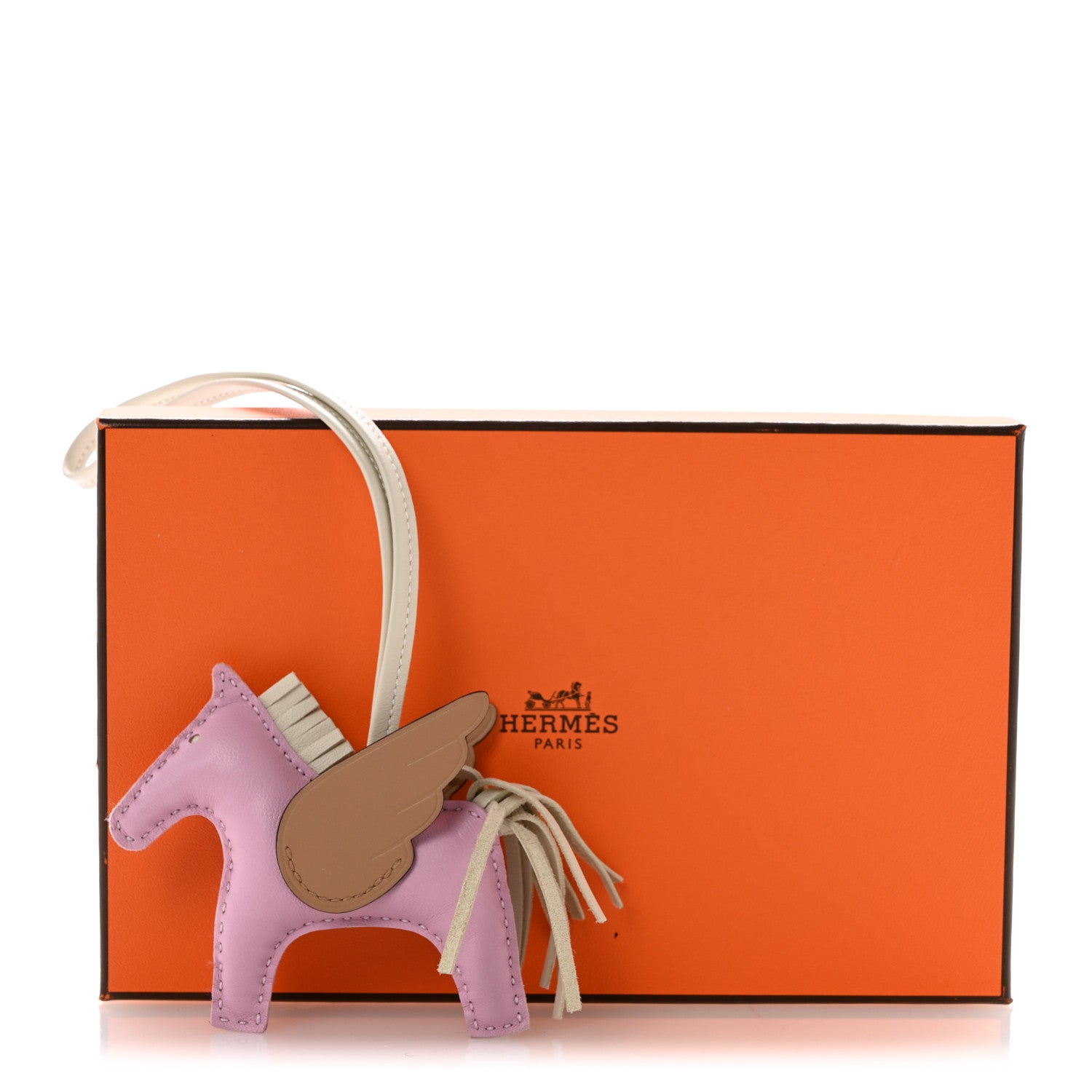 Milo Lambskin Grigri Rodeo Pegase Horse Bag Charm PM Mauve Sylvestre Craie Chai