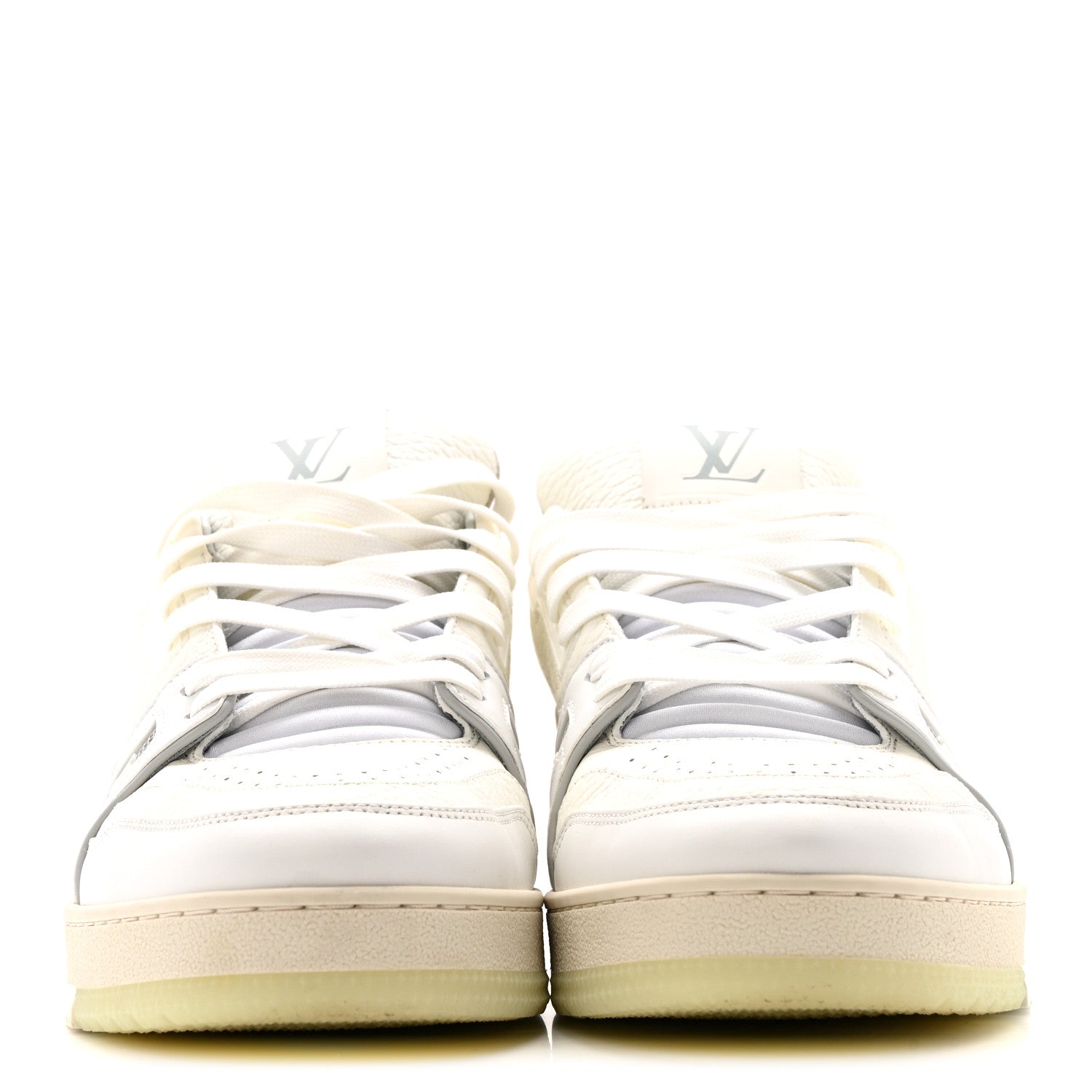 Calfskin Mens LV Trainer Sneakers 8.5 White