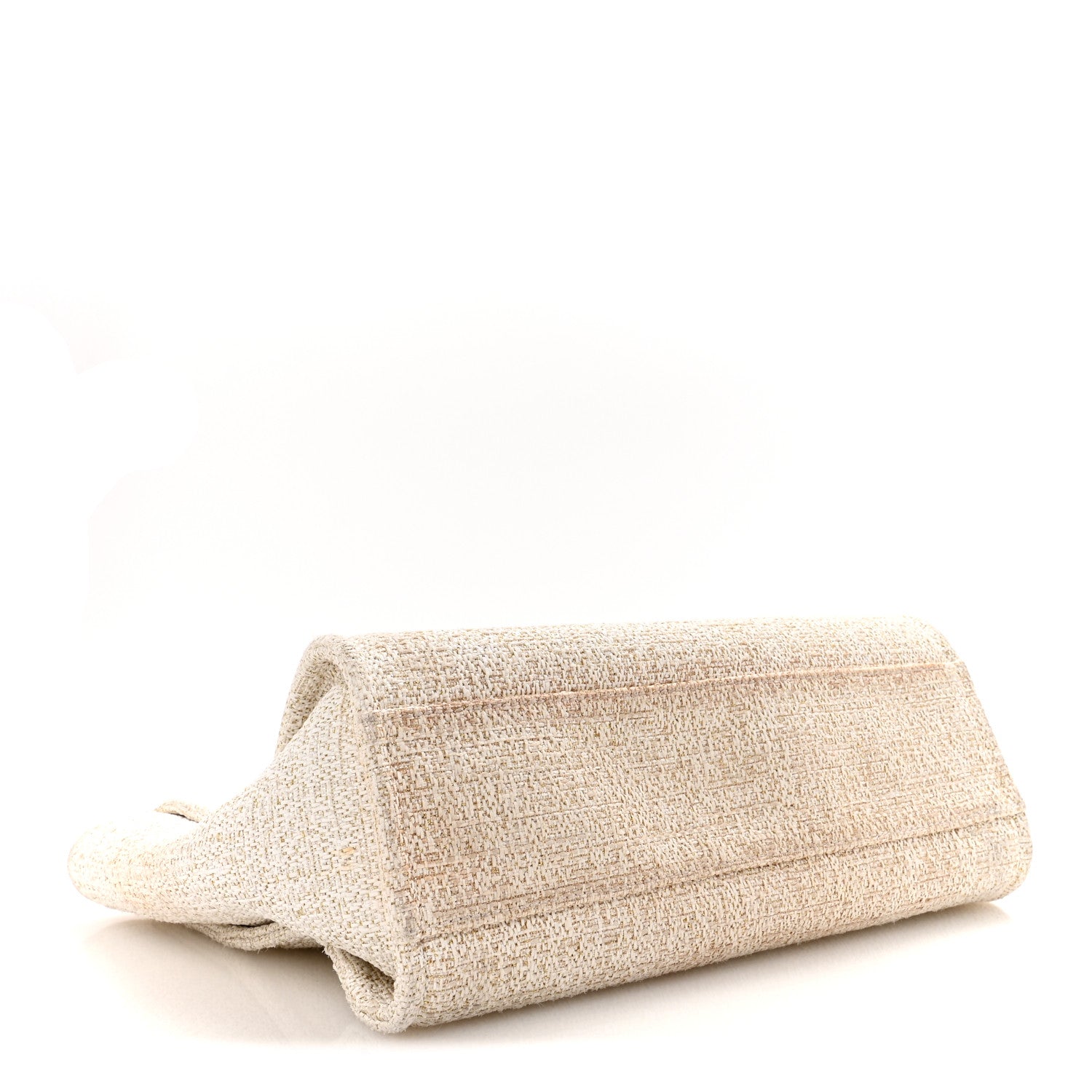 Lurex Boucle Small Deauville Tote Ivory