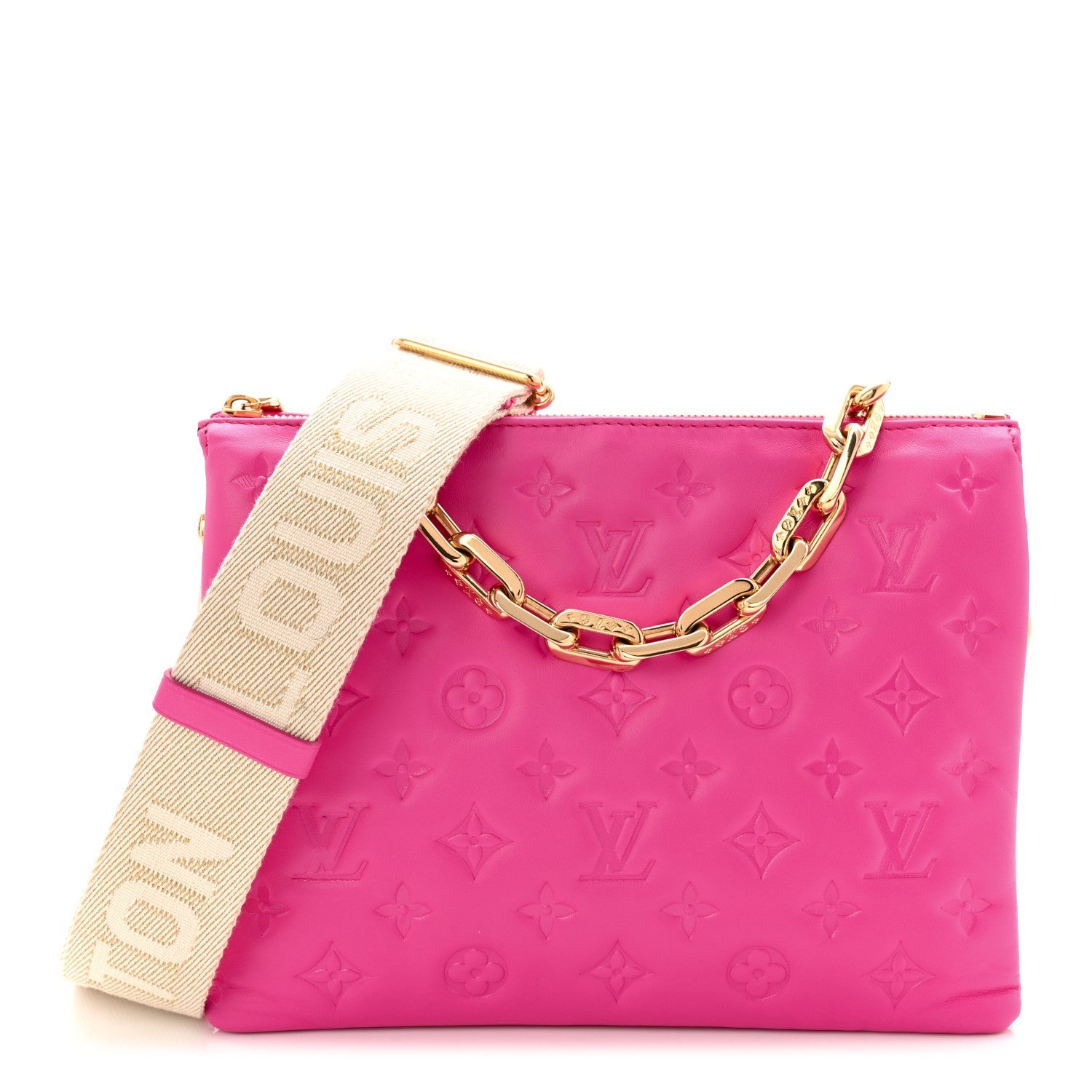 Lambskin Embossed Monogram Coussin PM Rose Miami