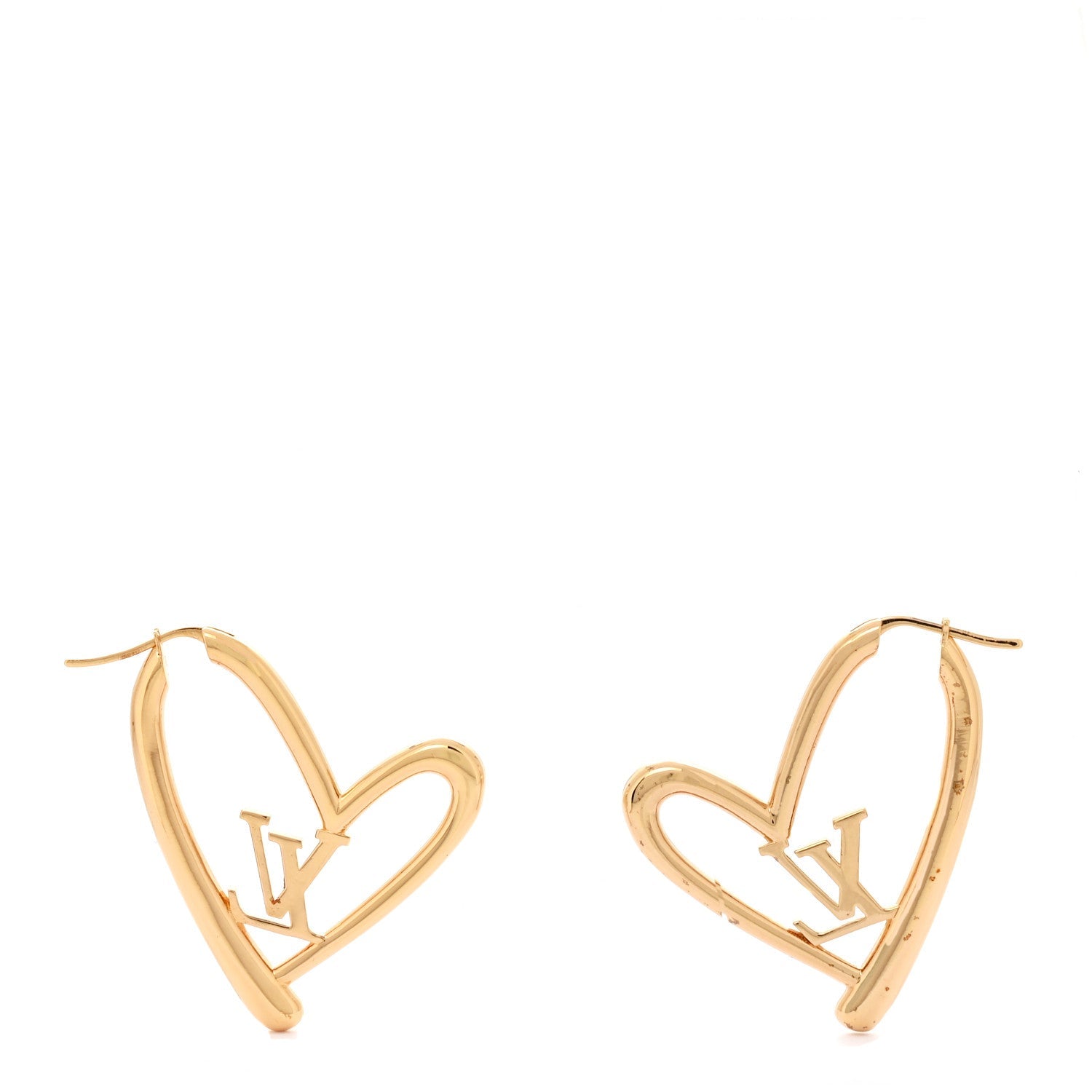Metal Fall In Love Hoop Earrings GM Gold