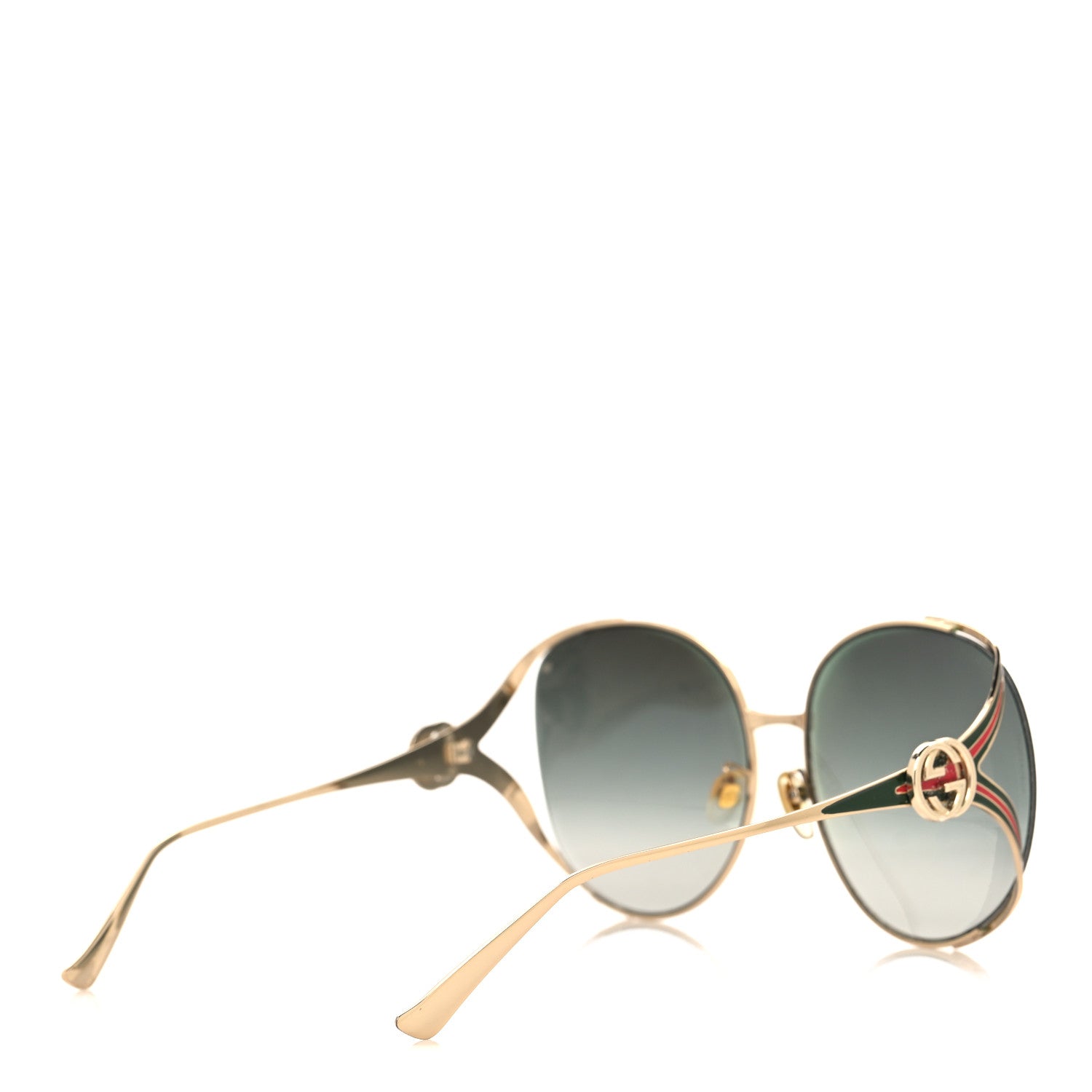 Metal Oversized Round Frame GG0225S Sunglasses Gold