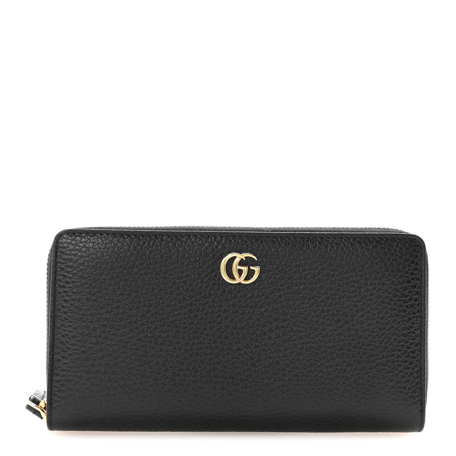 Dollar Calfskin GG Marmont Zip Around Wallet Black