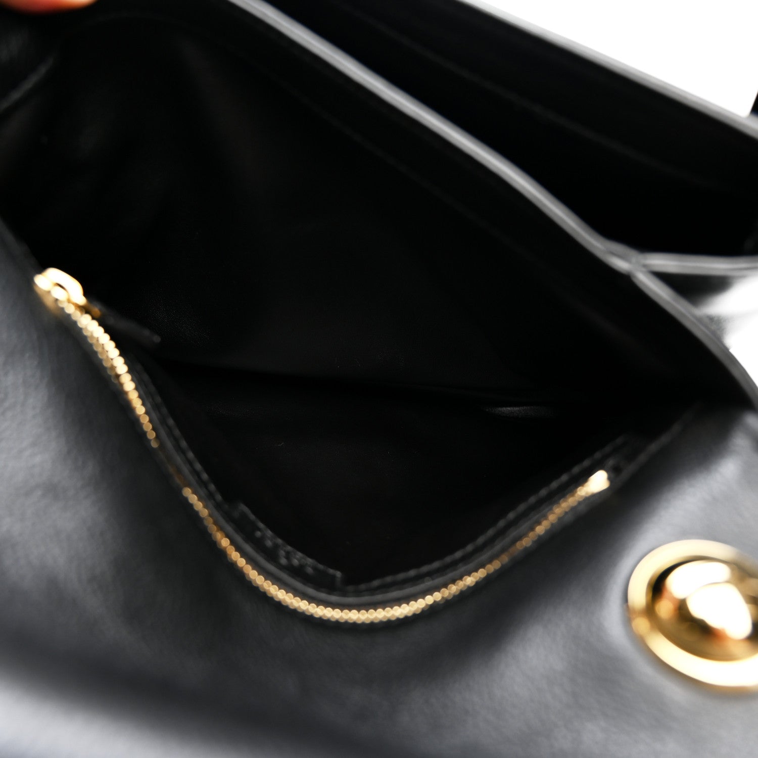 Roxy Calfskin Web Medium Studded Blondie Shoulder Flap Bag Black