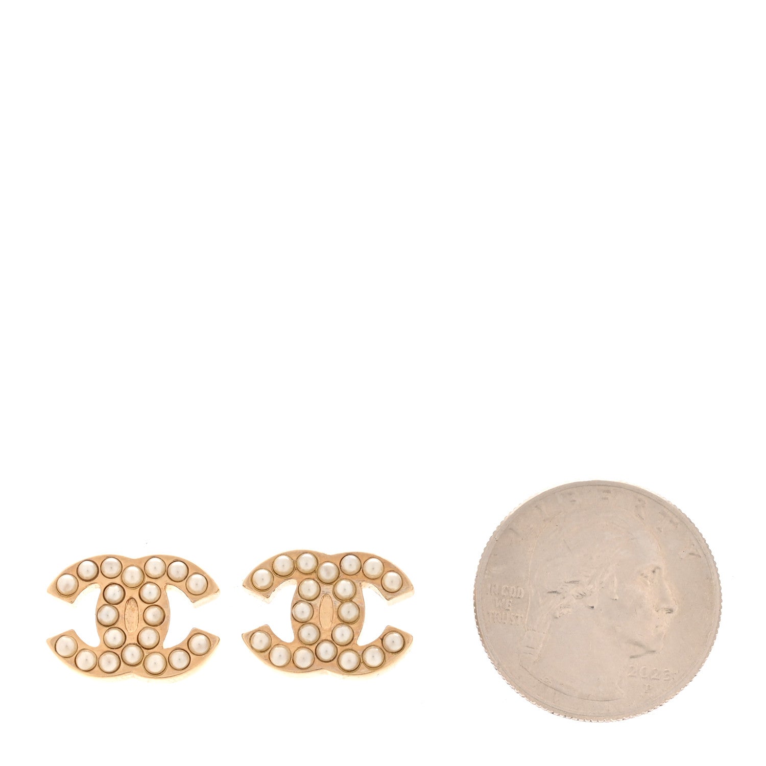 Pearl CC Earrings Gold