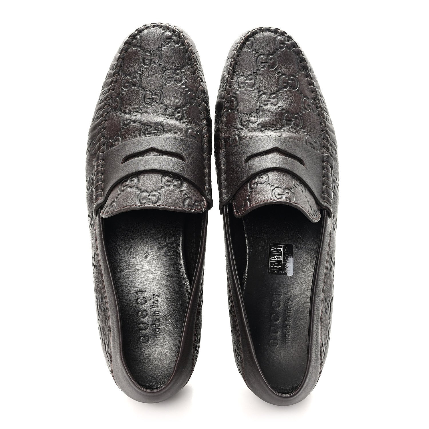 Guccissima Mens Driver Loafers 8 Chocolate