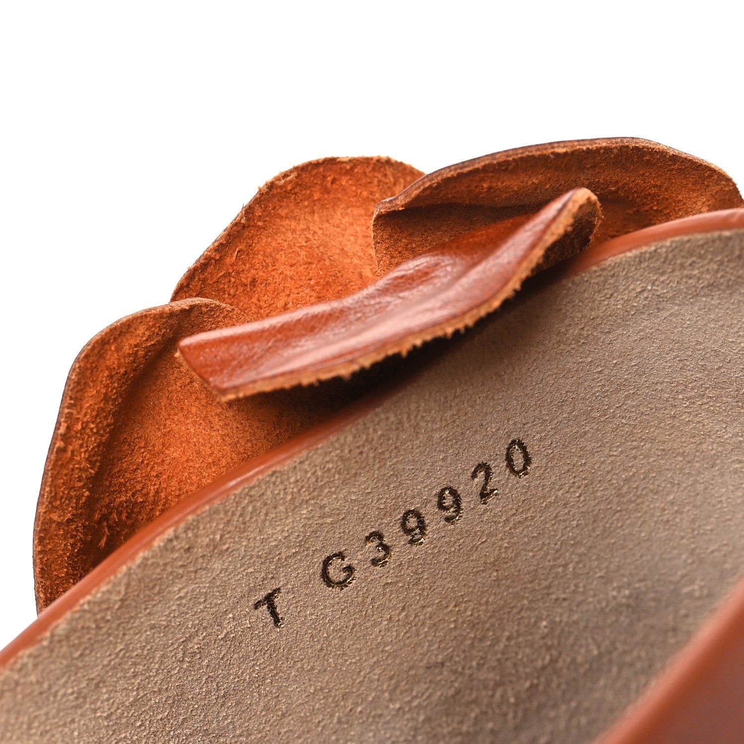 Calfskin Camellia Clogs 38  Brown