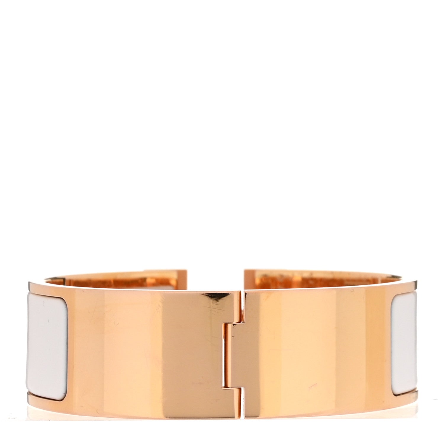 Enamel Wide Clic Clac H Bracelet GM White