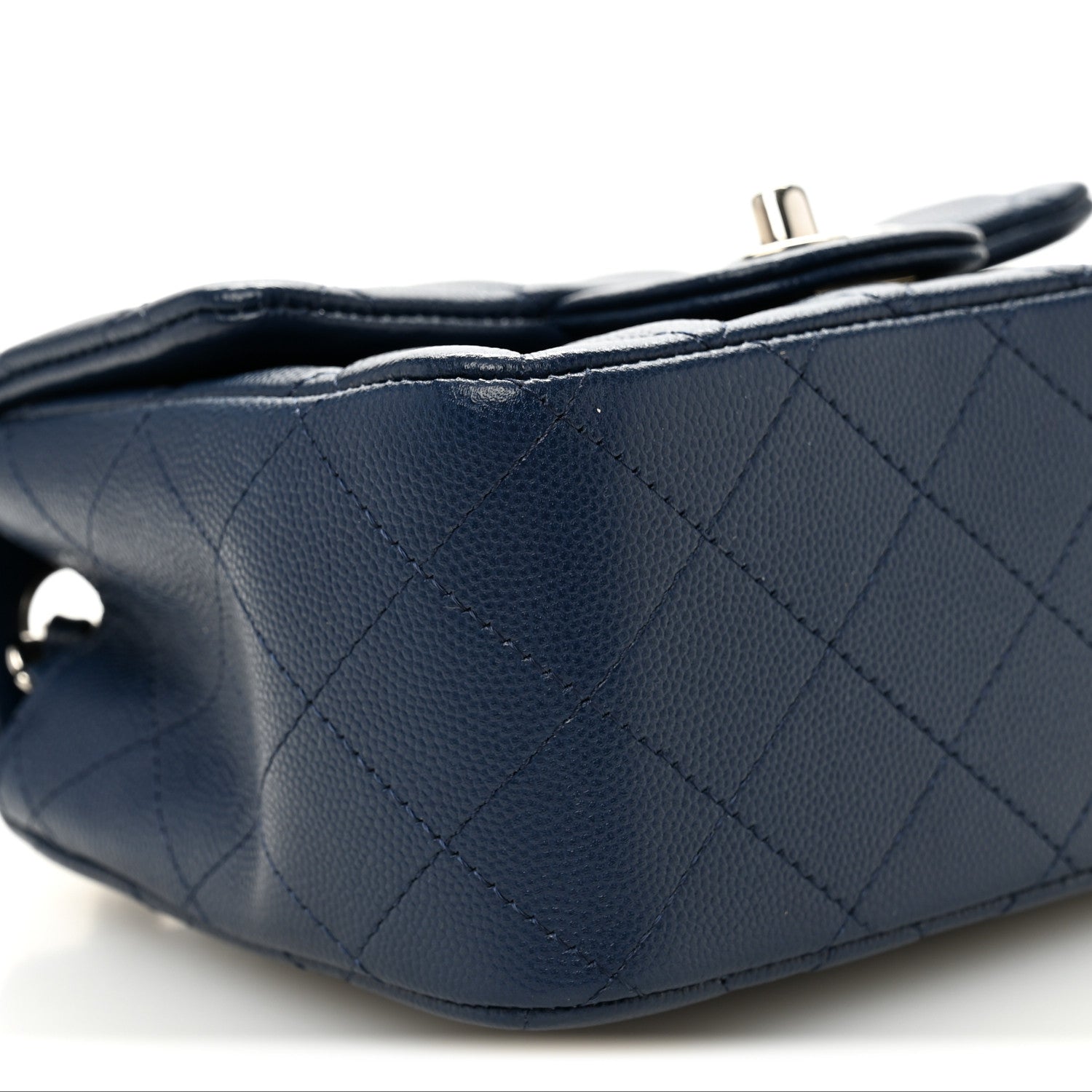 Caviar Quilted Mini Square Flap Navy