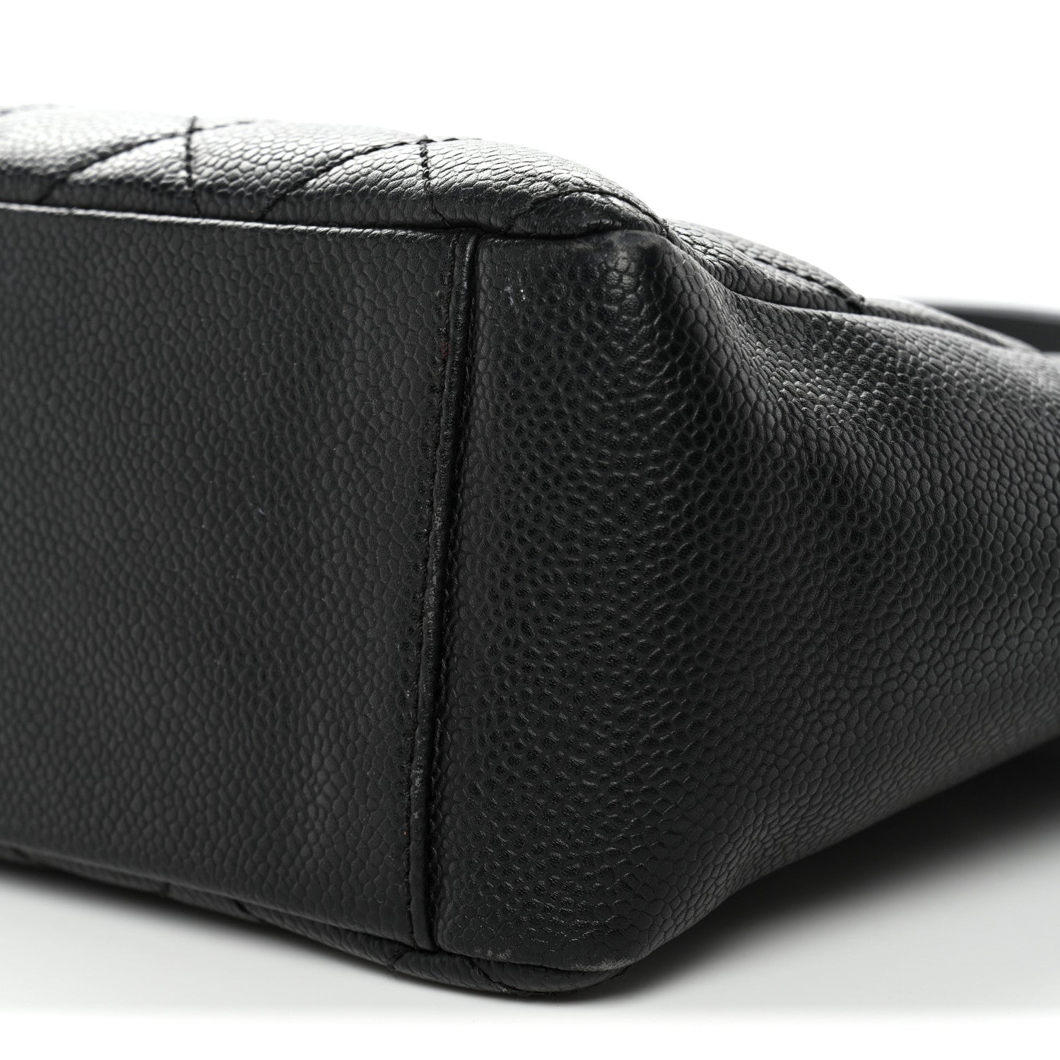 Caviar Quilted Petit Shopping Tote PST Black