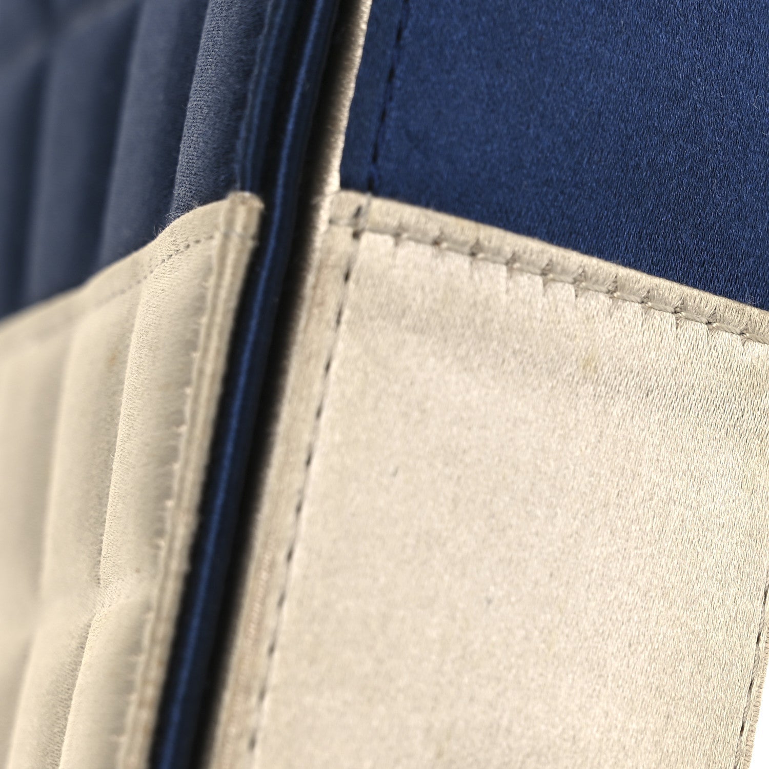 Satin Chocolate Bar Flap White Blue