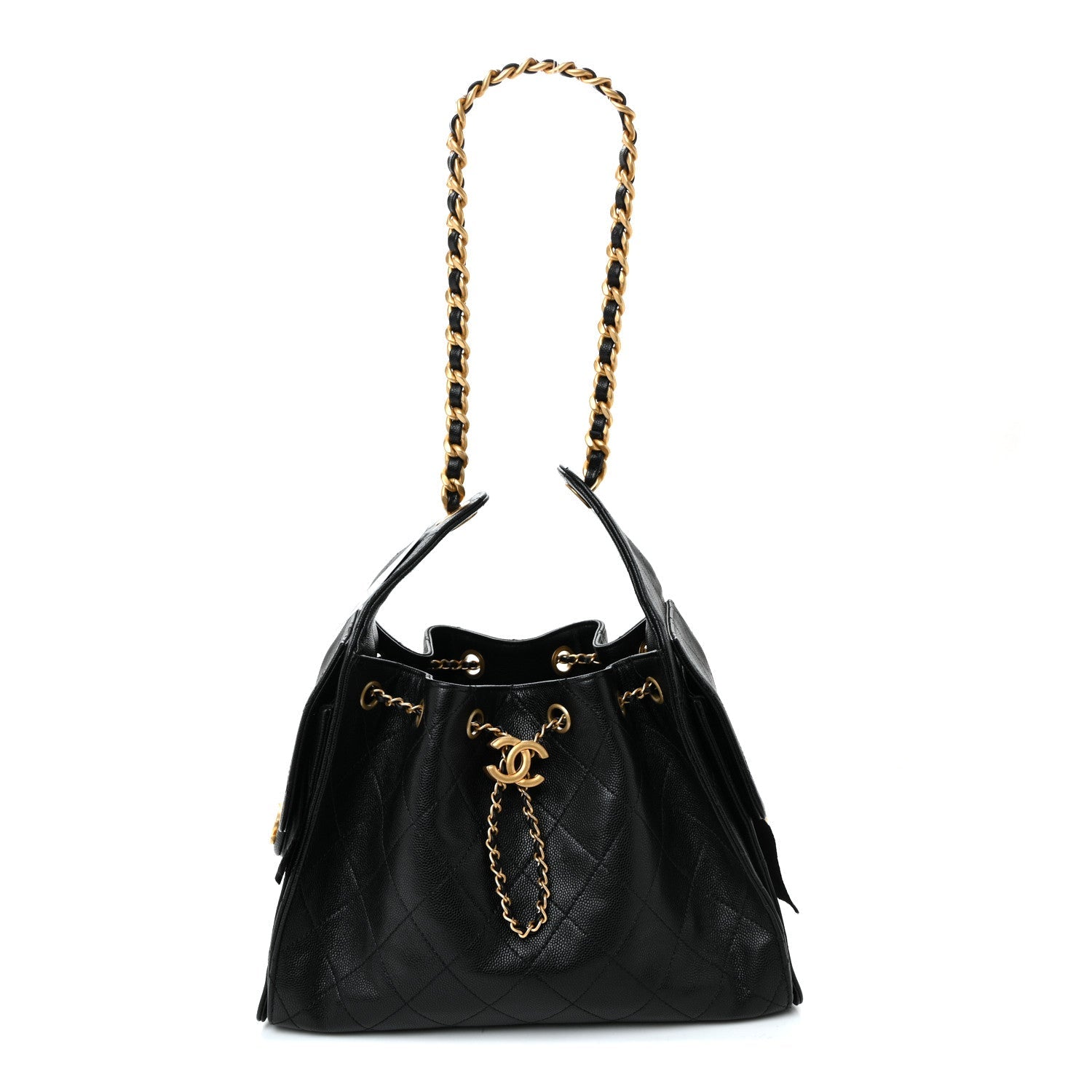 Caviar Quilted Small Chanel 25 Handbag Black