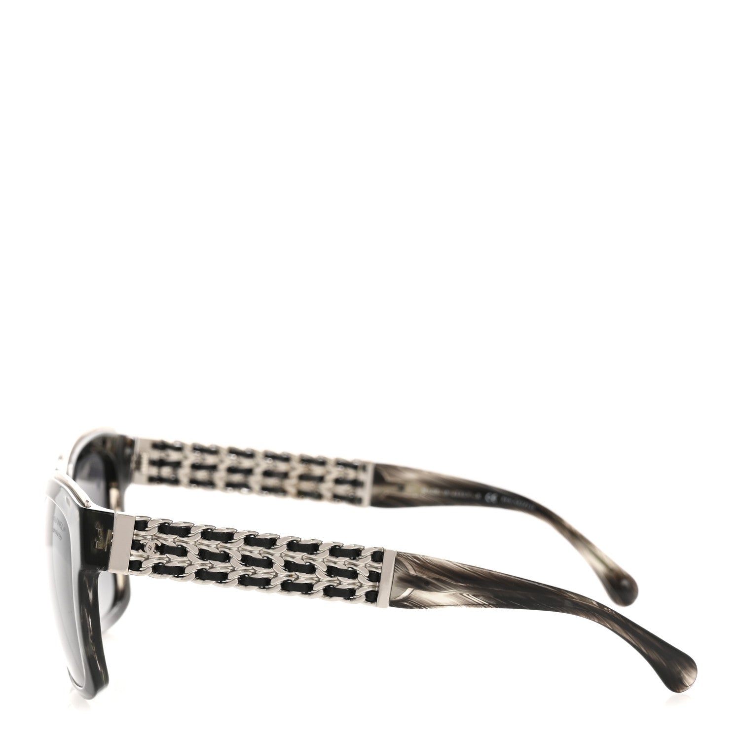 Acetate Lambskin Chain Sunglasses 5362-Q Black