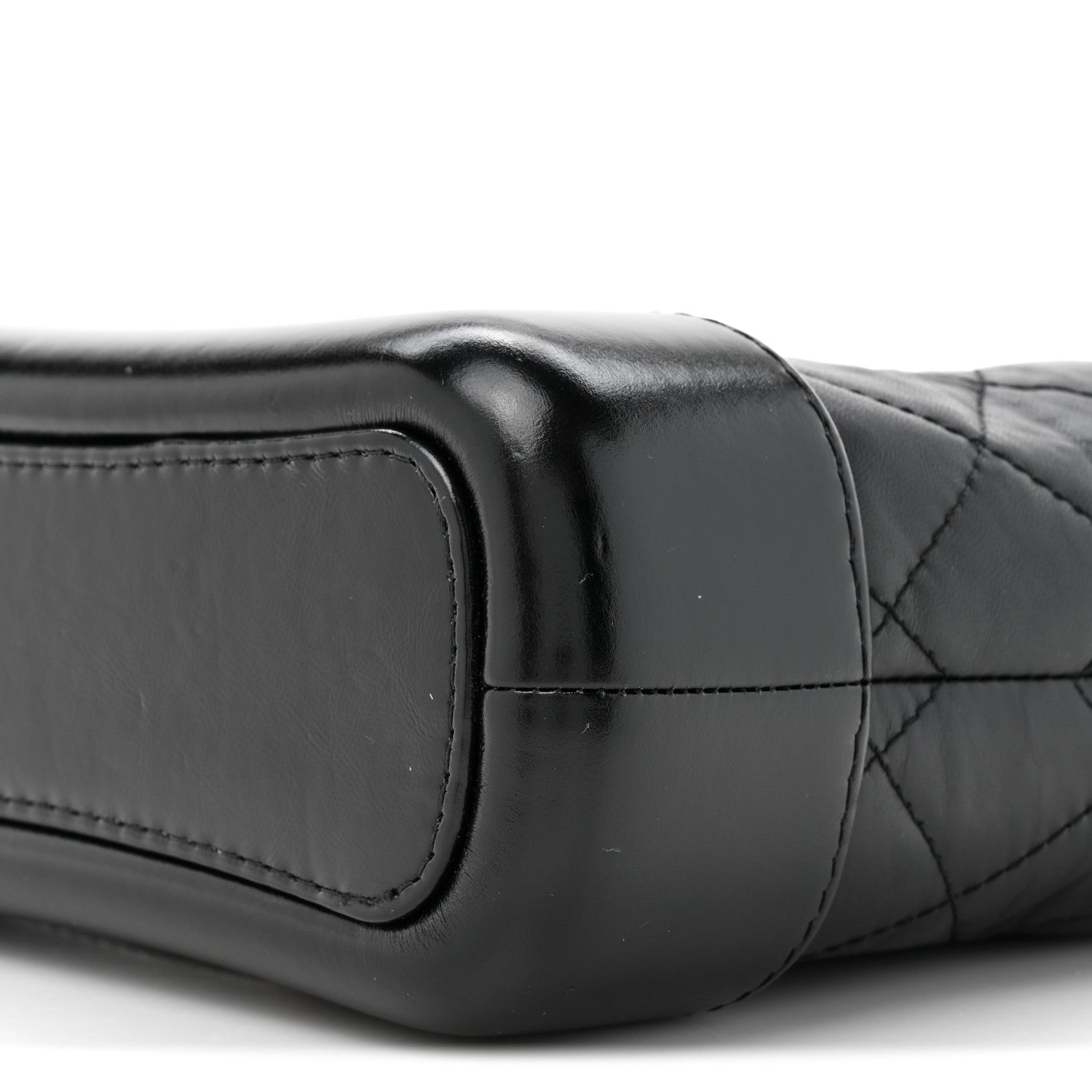 Aged Calfskin Quilted Small Gabrielle Hobo Black