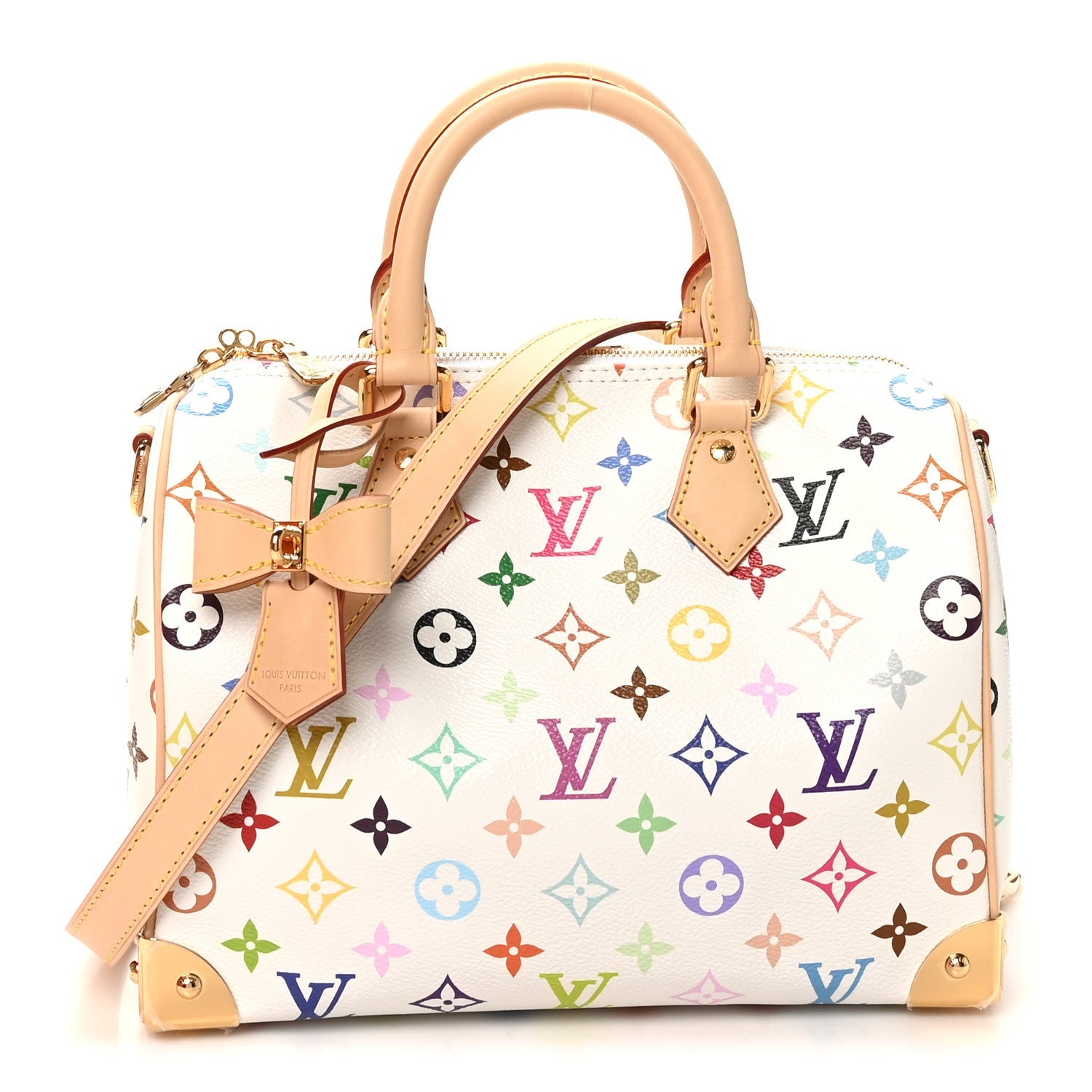 LV X TM Monogram Multicolor Speedy Bandouliere 25 White
