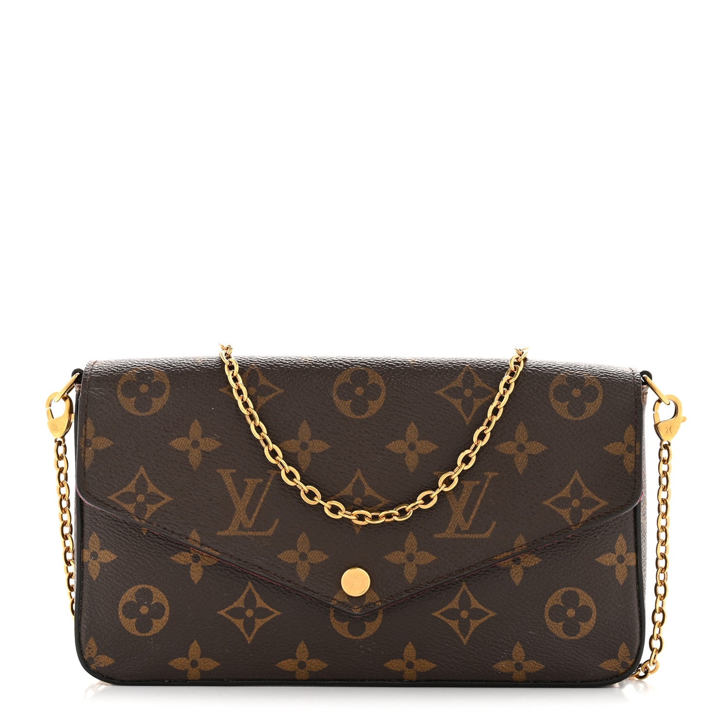 Monogram Pochette Felicie Chain Wallet Fuchsia