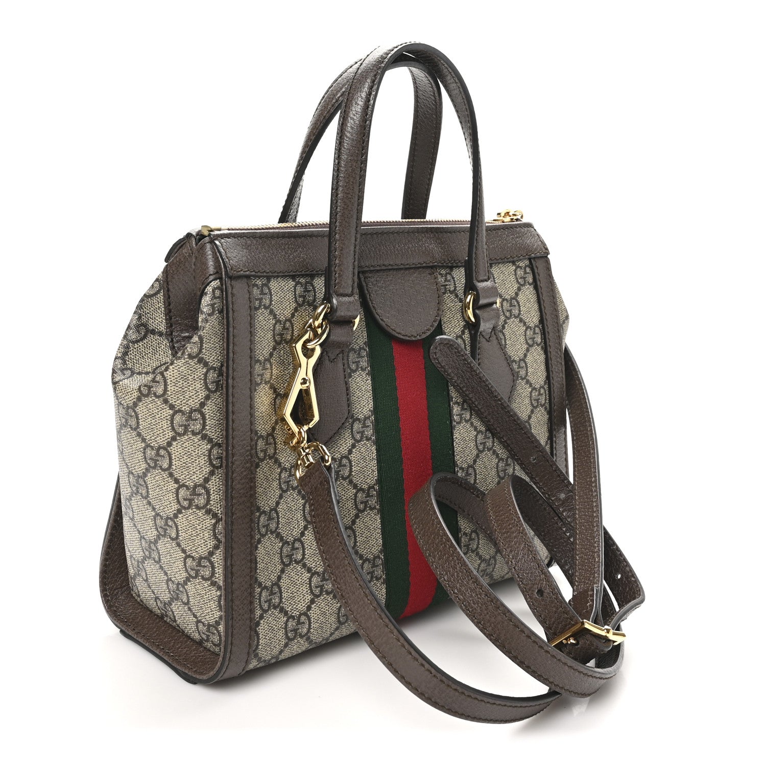 GG Supreme Monogram Small Ophidia Tote Bag Brown