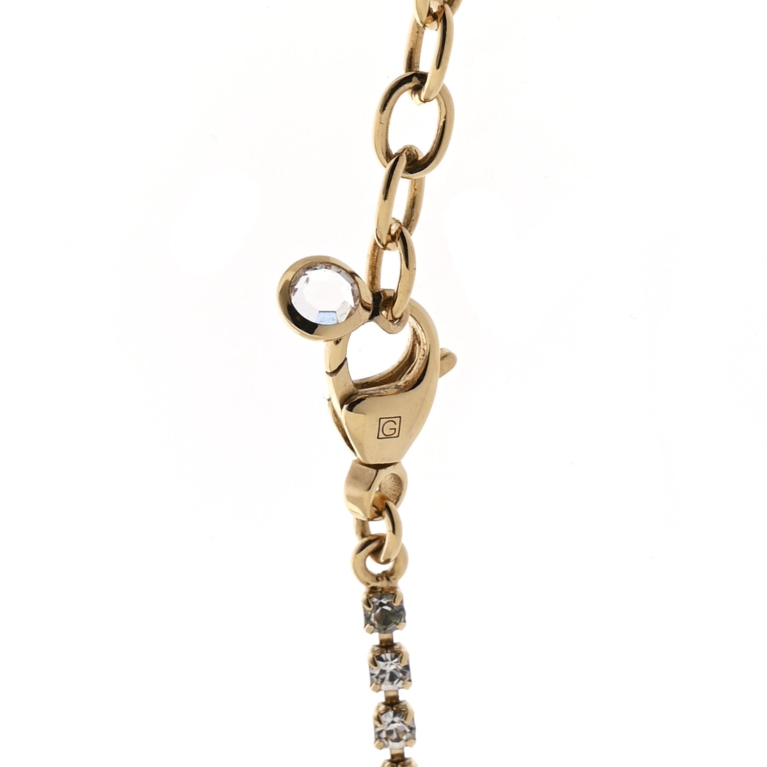 Metal Crystal Pearl Blondie Necklace Gold