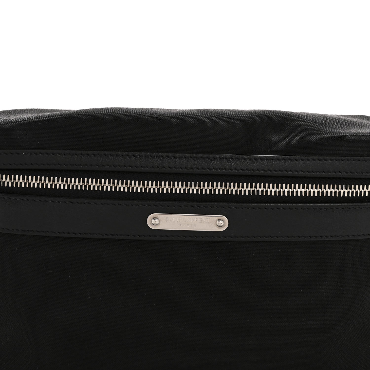 Canvas Calfskin City Belt Bag Black