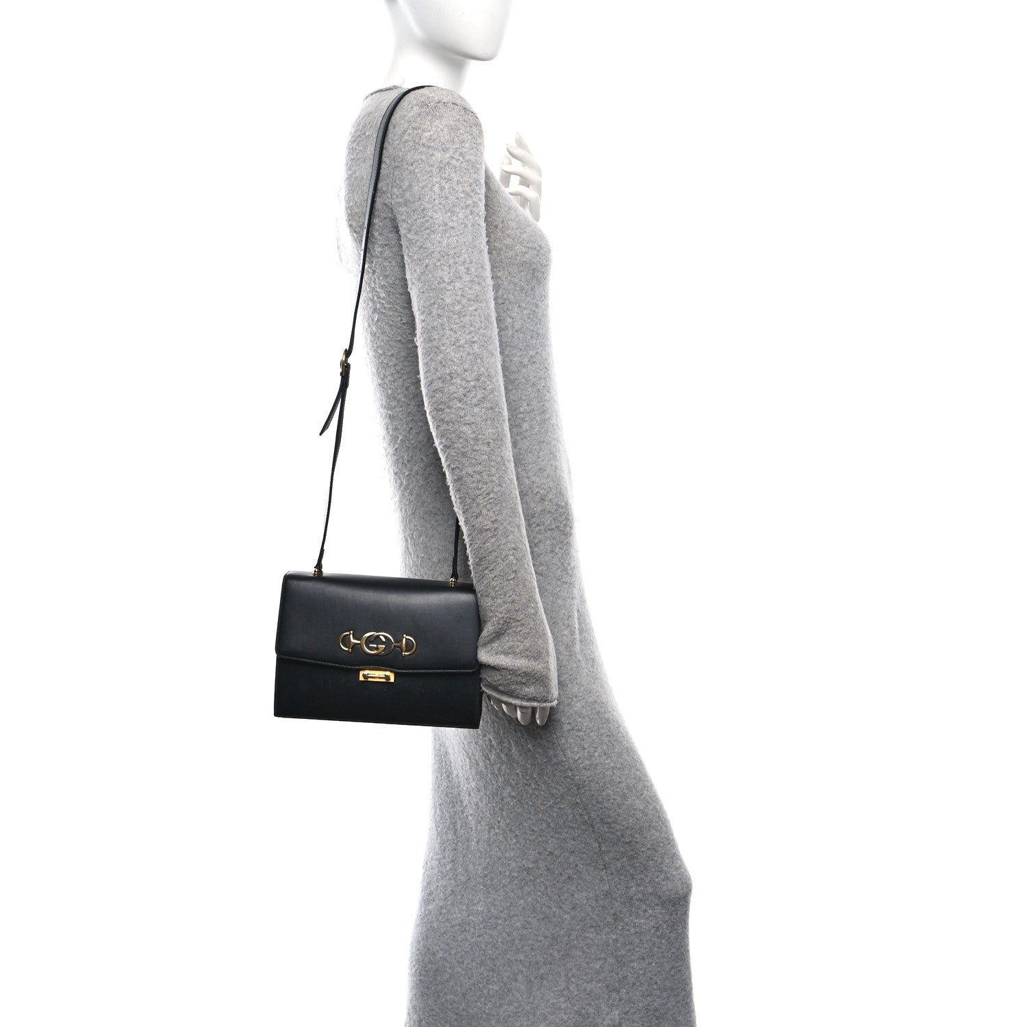 Smooth Calfskin Small Zumi Shoulder Bag Black