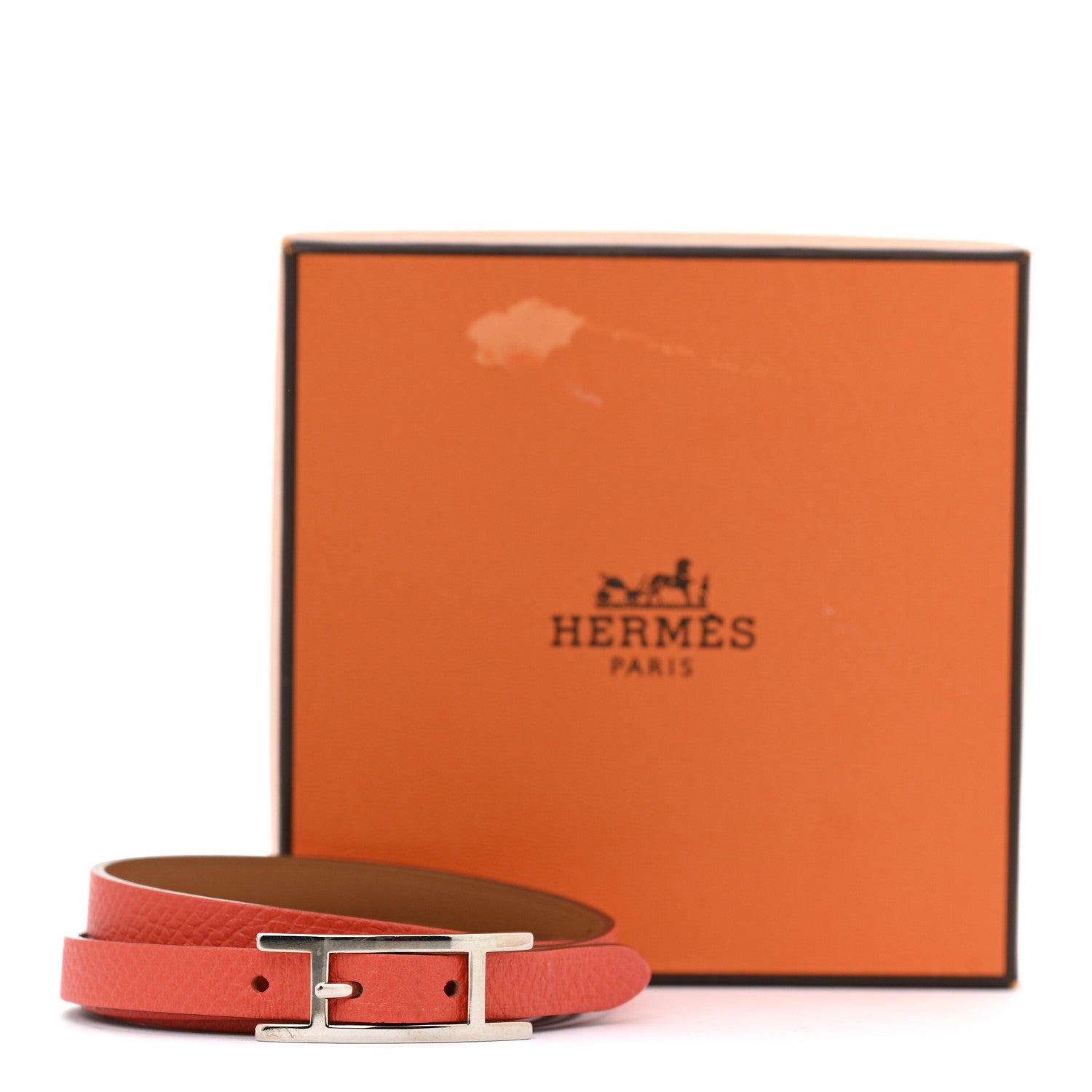 Epsom Behapi Quad Tour Bracelet M Orange Poppy
