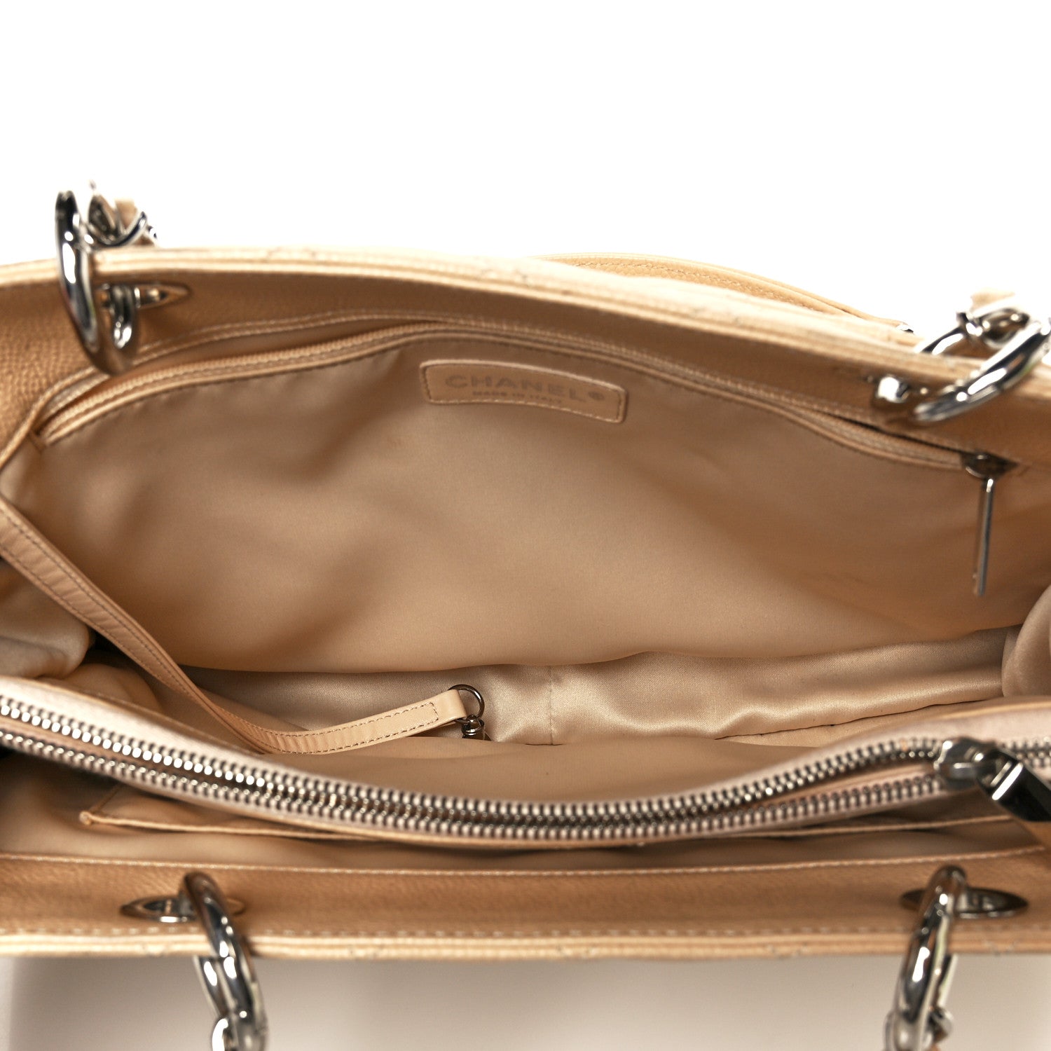 Caviar Quilted Grand Shopping Tote GST Beige
