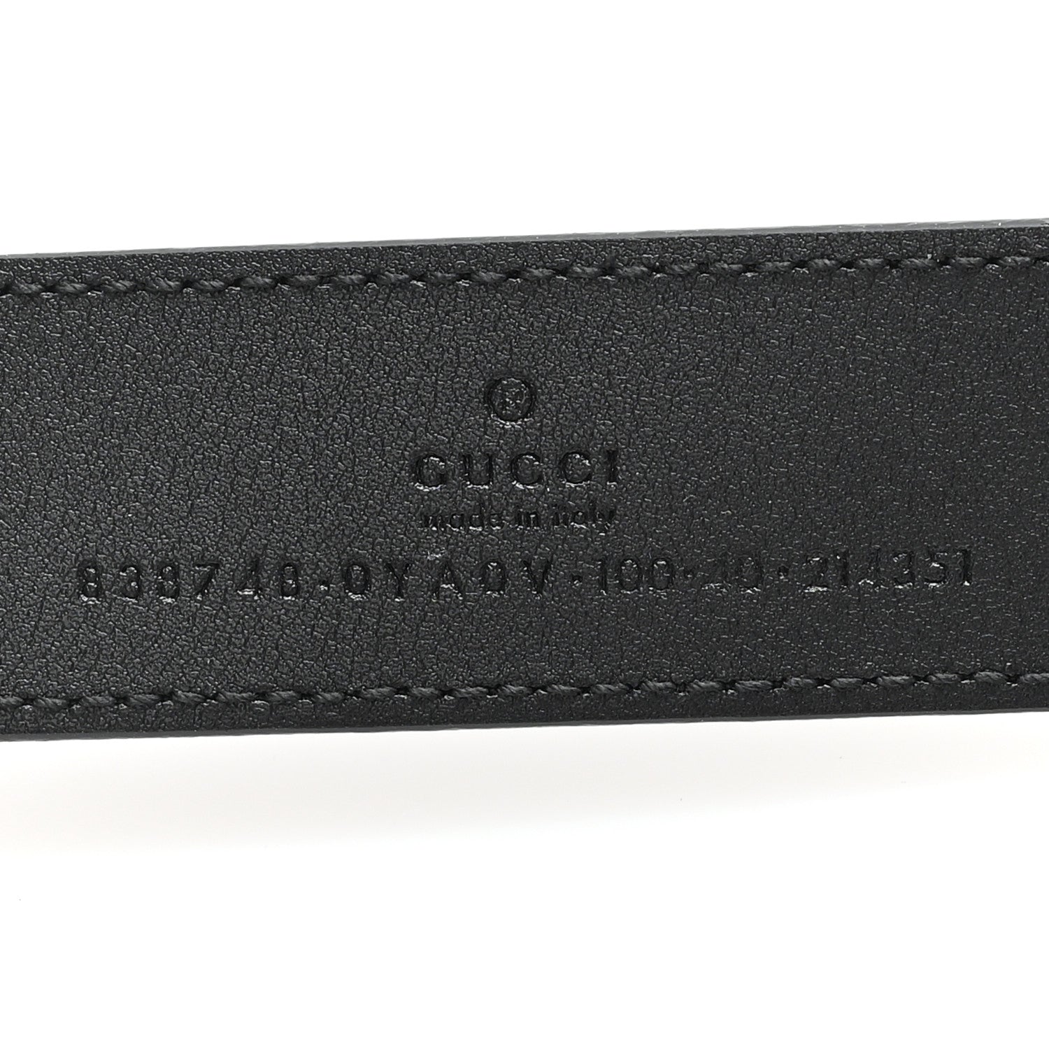 Plutone Calfskin Plaque GG 30mm Belt 100 40 Black