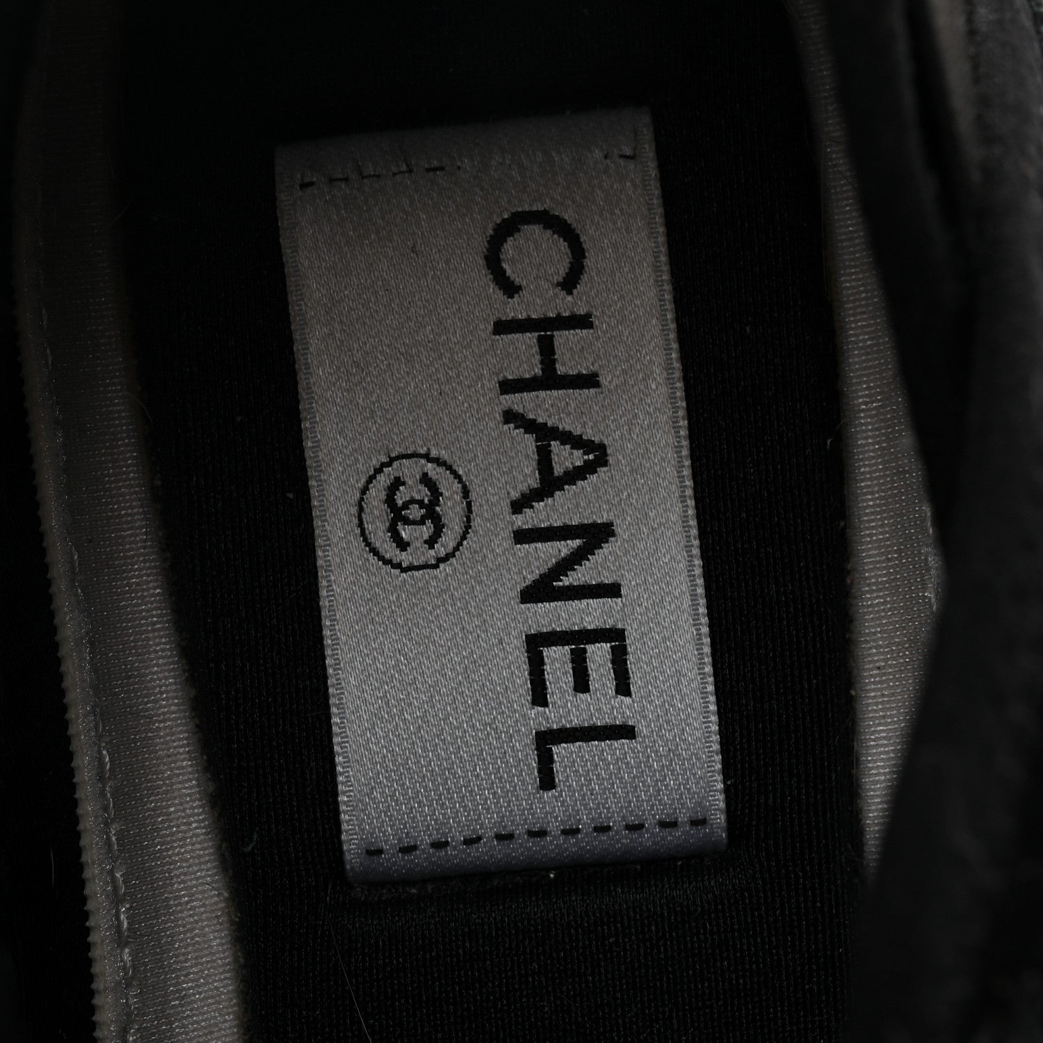 Velvet Calfskin Mixed Fibers CC Sneakers 36.5 Black