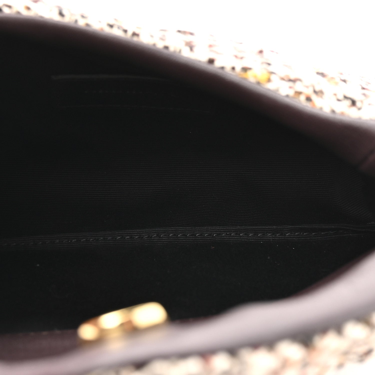 Tweed Quilted Loulou Puffer Monogram Pouch Clutch Beige Umber Multicolor