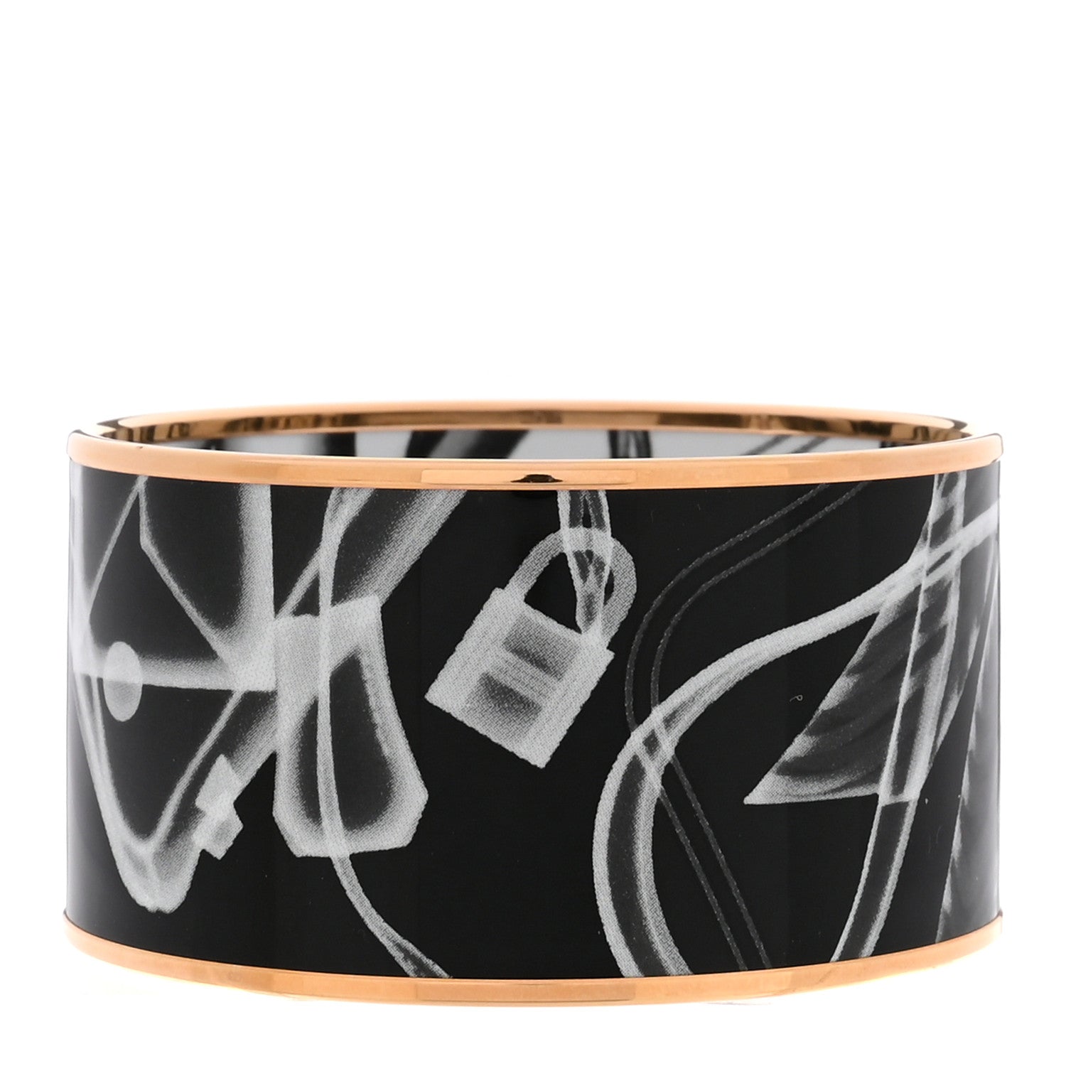 Enamel Printed Please, Check In Extra Wide Bracelet 65 Positif Negatif
