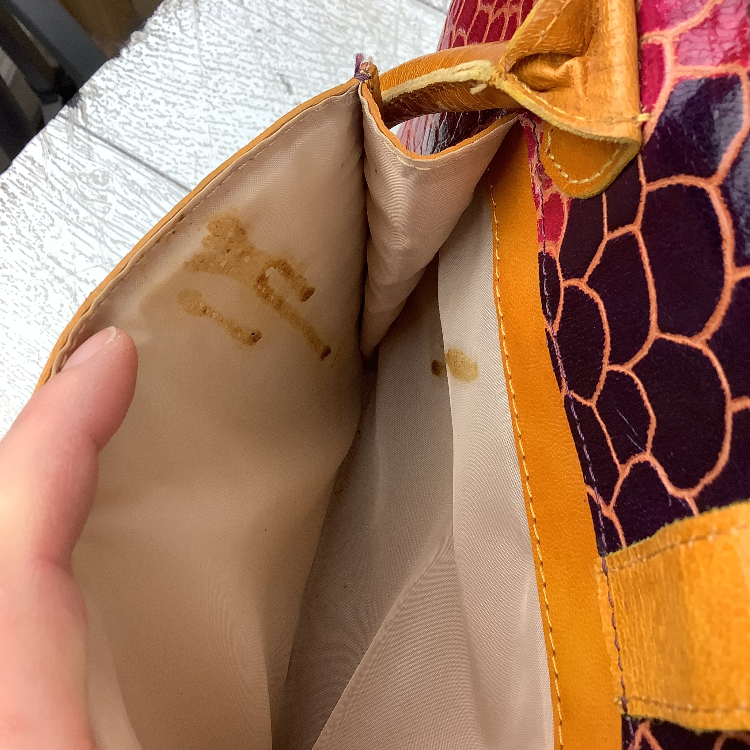Handbag Leather By Clothes Mentor, Size: Medium