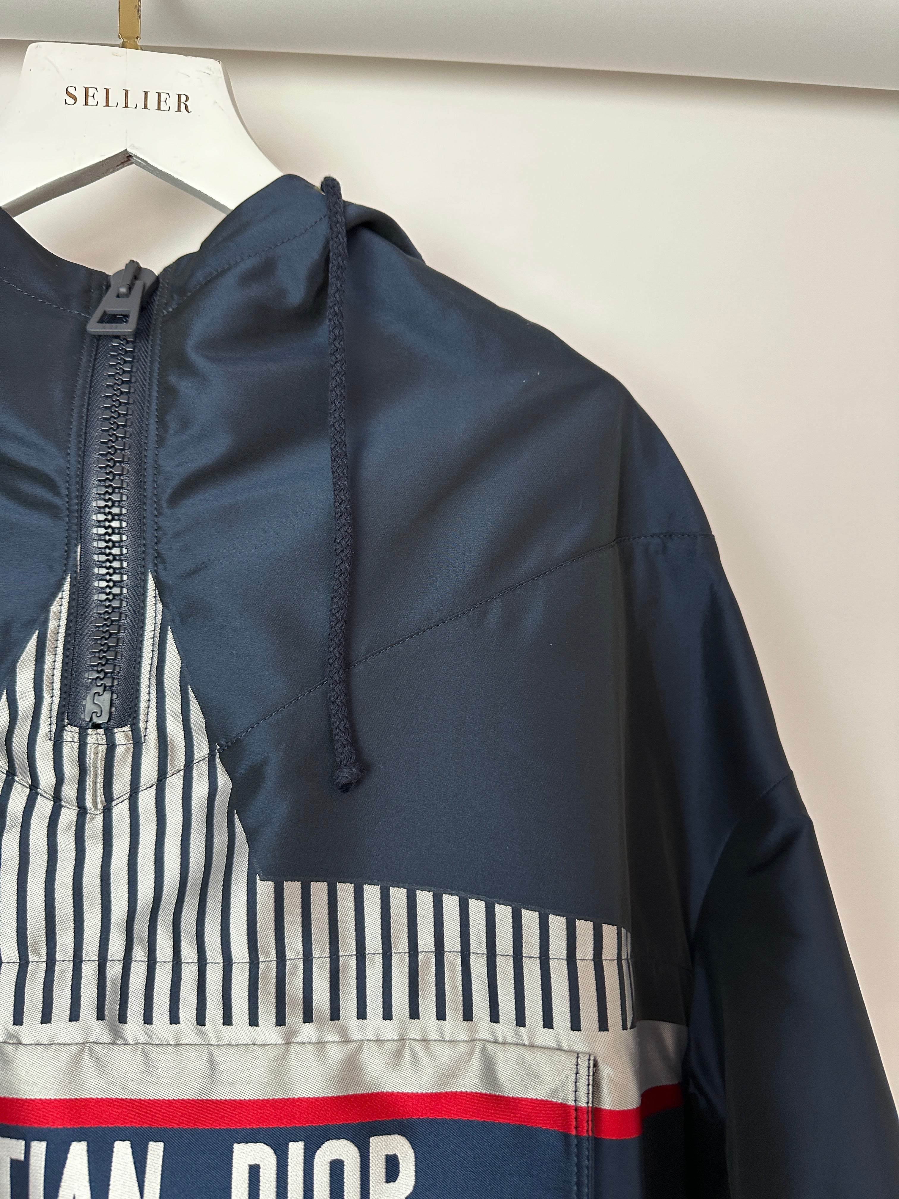 Christian Dior Hooded Dioralps Anorak in Navy with Dior Logo and Star Size XS (UK 6)